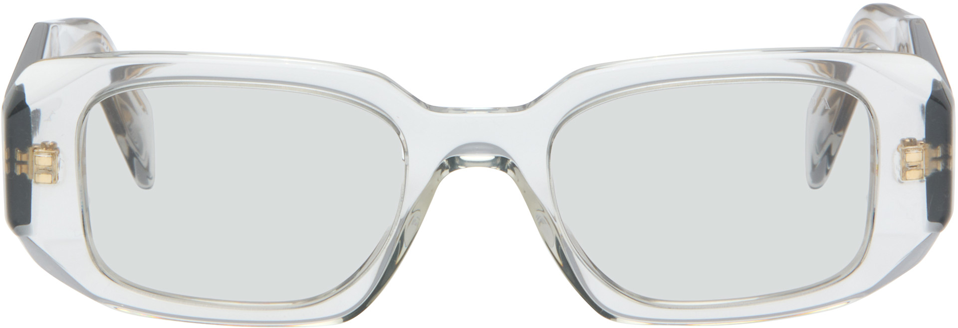 Prada Eyewear - 그레이 심볼 렉탱글 아세테이트 선글라스