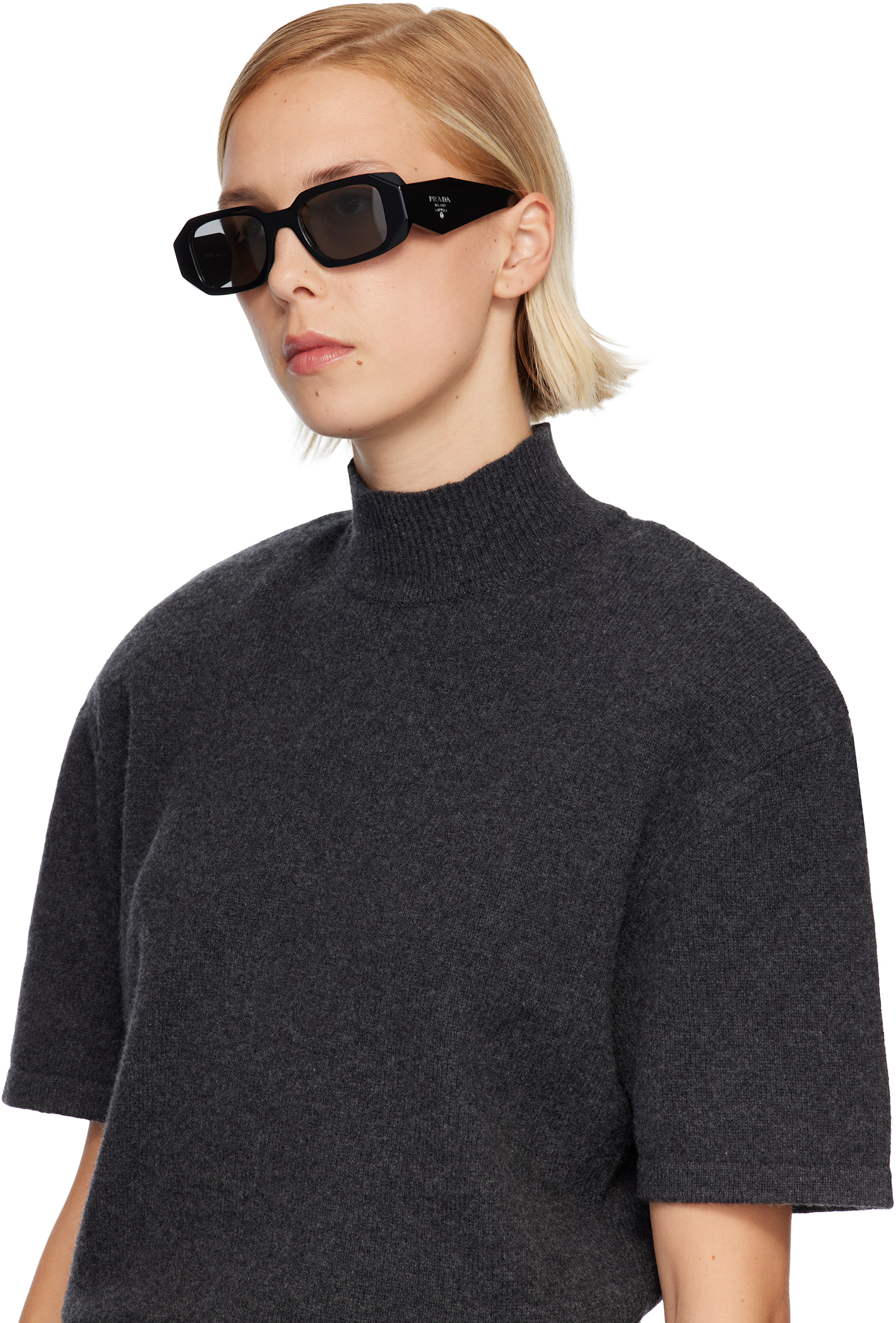 Prada Eyewear: Black 'Prada Symbole' Sunglasses | SSENSE