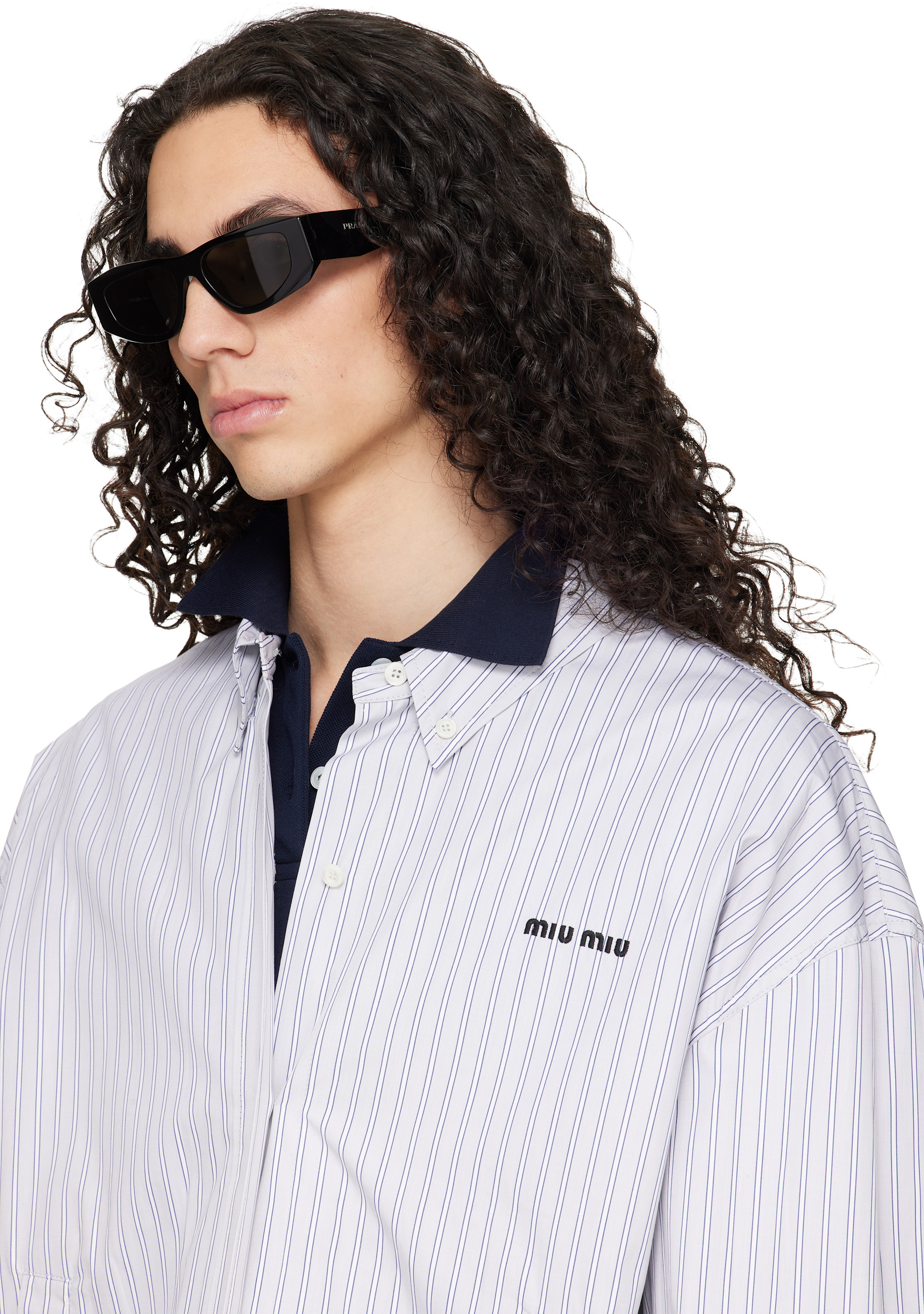 Prada Eyewear: Black 'Prada Symbole' Sunglasses | SSENSE