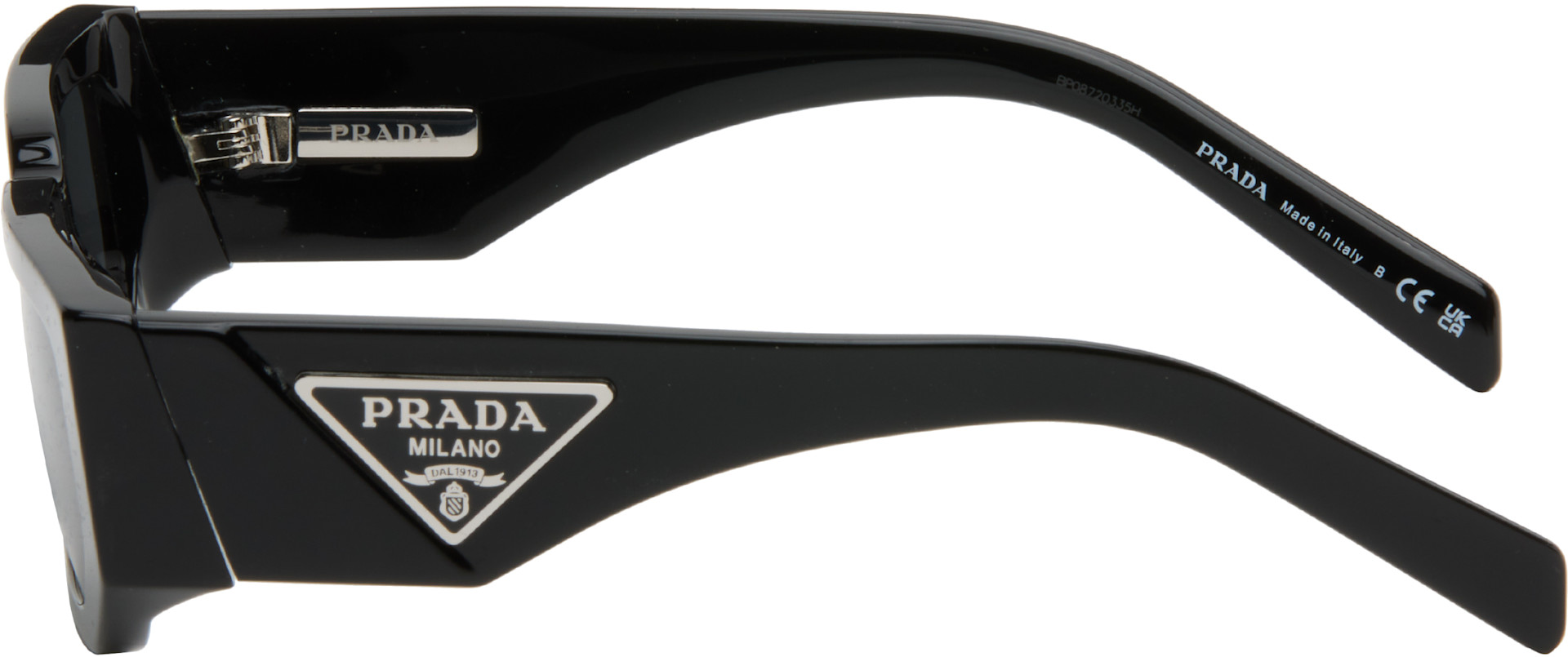 Prada Eyewear - 블랙 트라이앵글 로고 선글라스