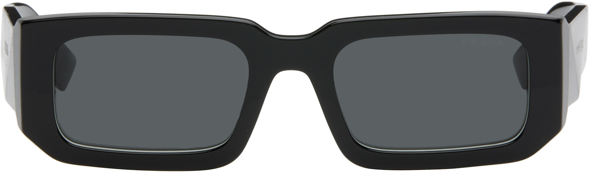 Prada Eyewear - 블랙 스퀘어 아세테이트 청키 선글라스