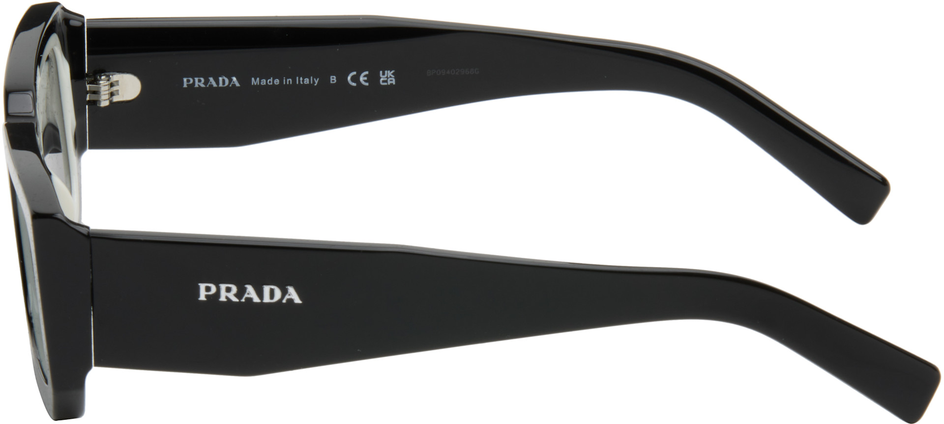 Prada Eyewear - 블랙 스퀘어 아세테이트 청키 선글라스