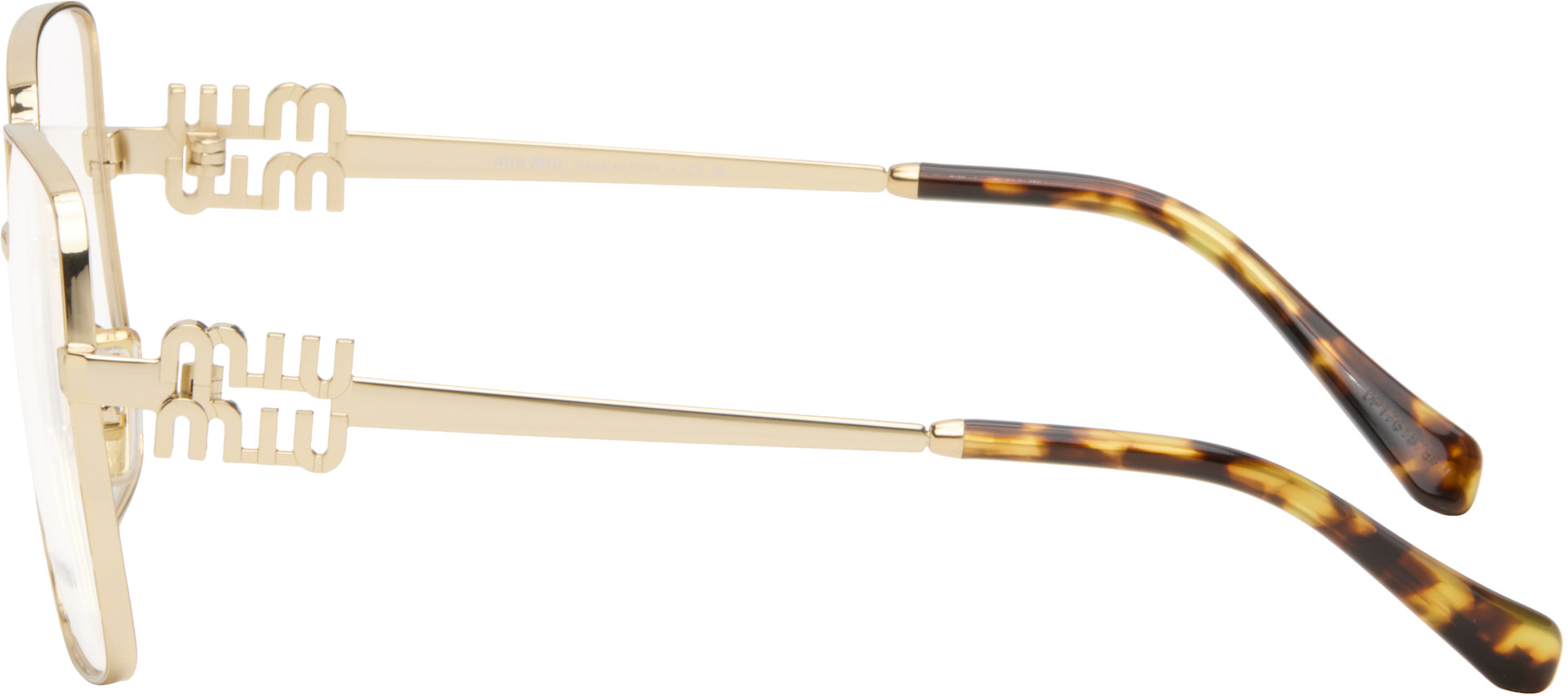 Miu Miu Eyewear - Lunettes carrées dorées