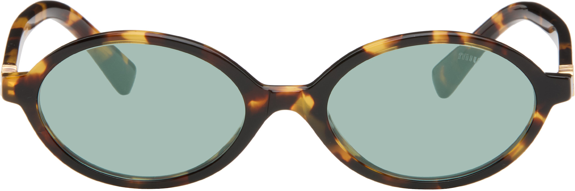 Miu Miu Eyewear: Brown 'Breaking the Rules' Oval Sunglasses