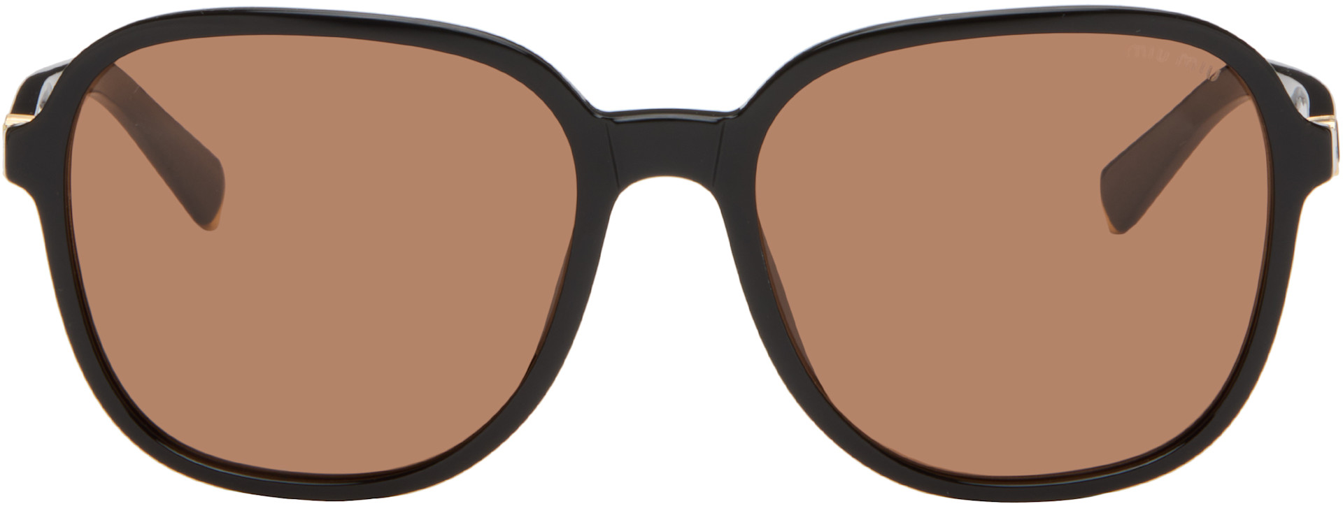 Miu Miu Eyewear: ブラック 'Miu Regard' サングラス | SSENSE 日本