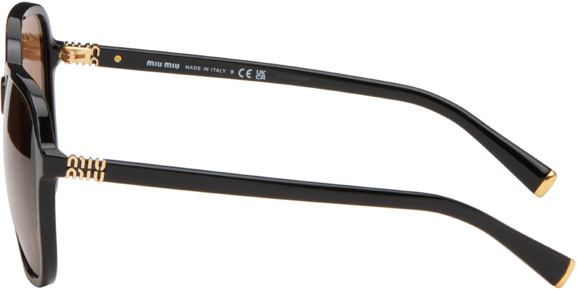 Miu Miu Eyewear: ブラック 'Miu Regard' サングラス | SSENSE 日本