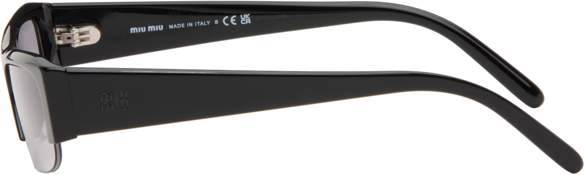 Miu Miu Eyewear: Black Vedette Sunglasses | SSENSE