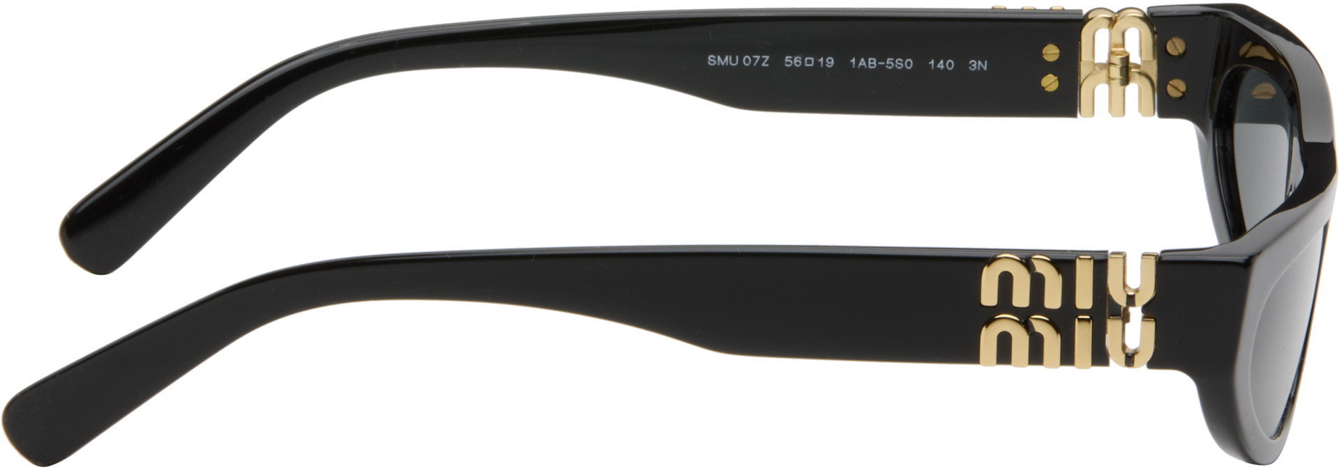 Miu Miu Eyewear: ブラック アセテート キャットアイサングラス