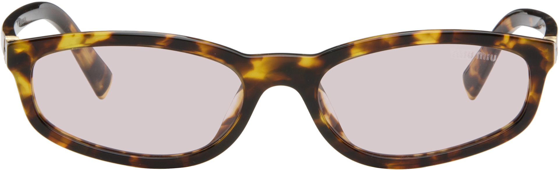 Miu Miu Eyewear: ブラウン Miu Regard サングラス | SSENSE 日本