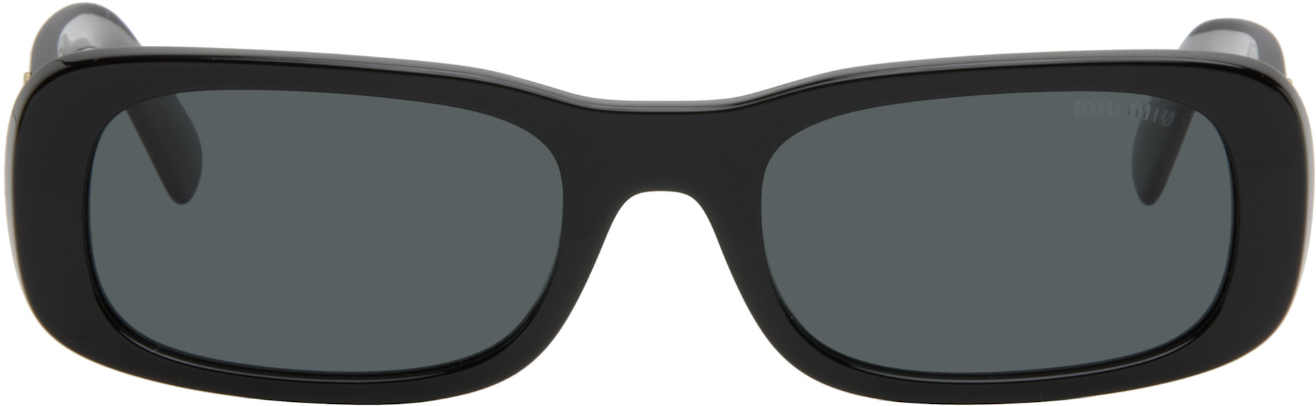 Miu Miu Eyewear: Black Square Acetate Sunglasses | SSENSE
