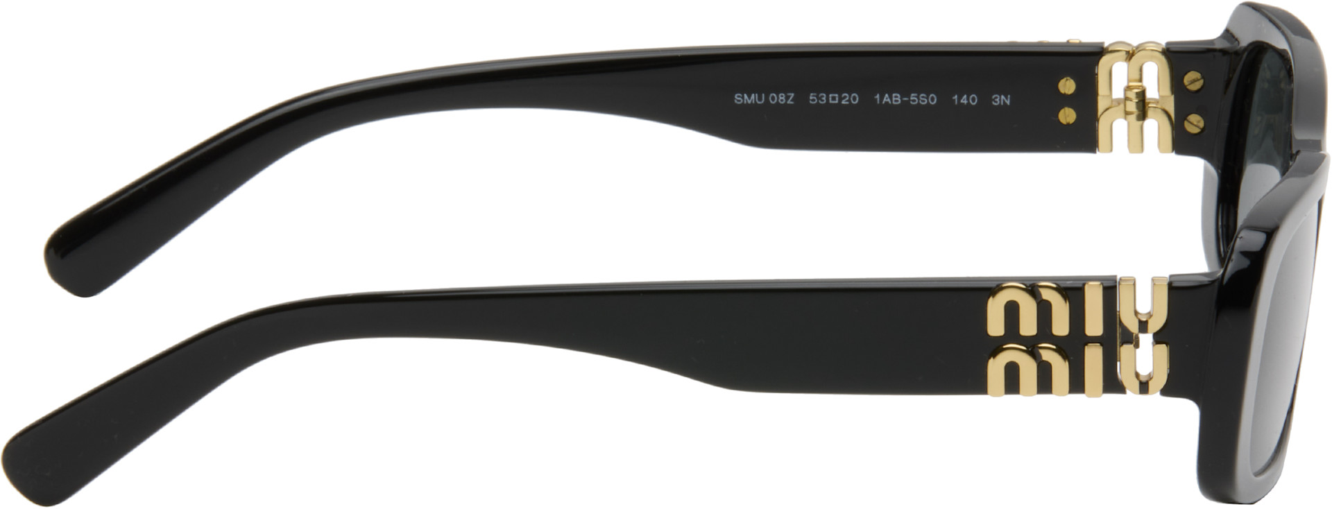 Miu Miu Eyewear: Black Square Acetate Sunglasses | SSENSE Canada