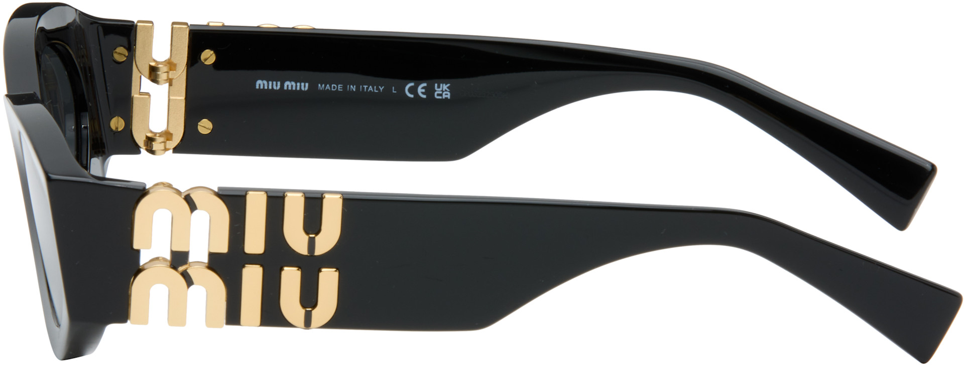 Miu Miu Eyewear: Black Miu Glimpse Sunglasses | SSENSE