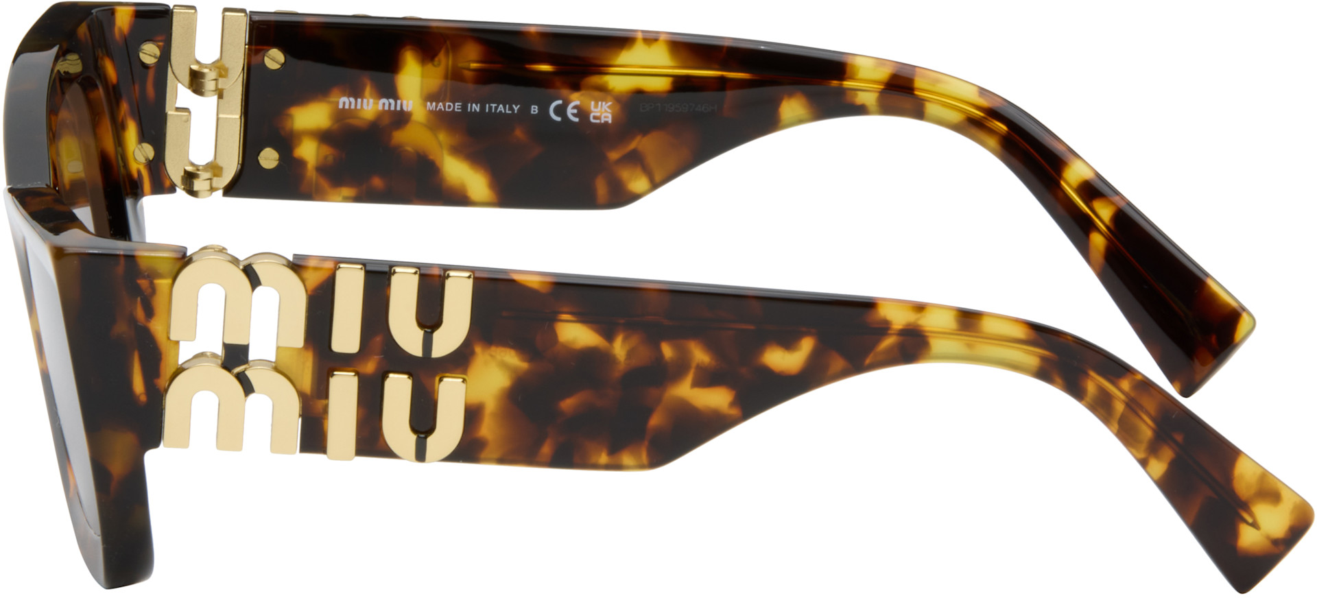 Miu Miu Eyewear: ブラウン Miu Glimpse サングラス | SSENSE 日本
