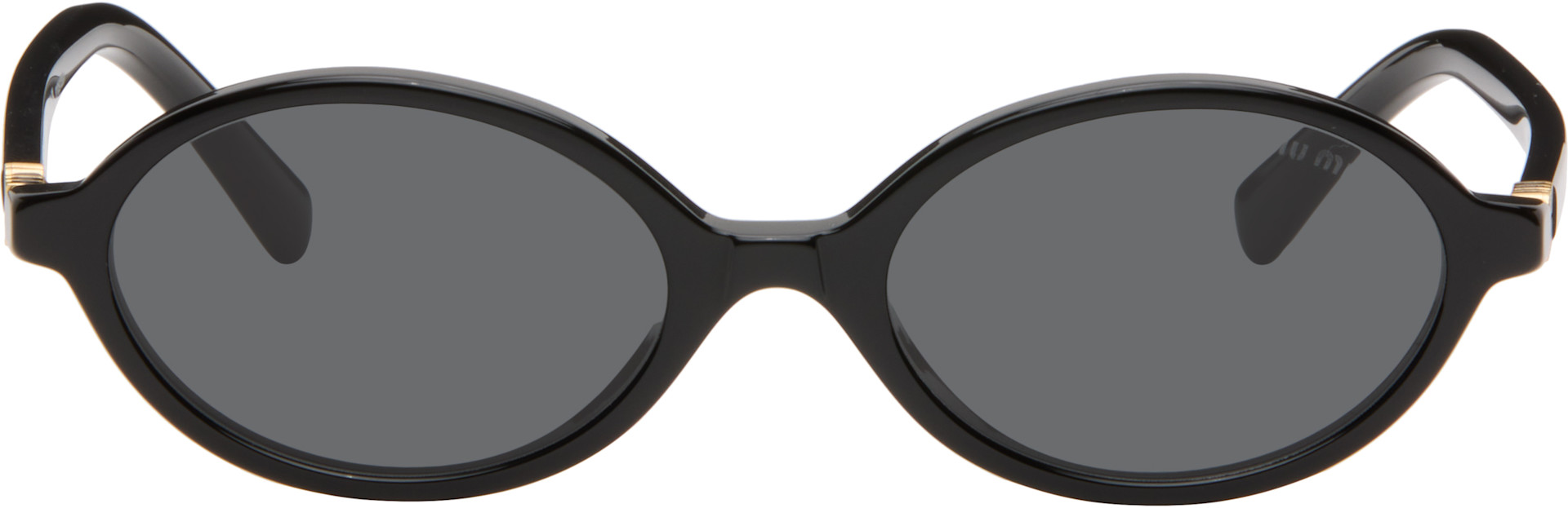Miu Miu Eyewear: ブラック Miu Regard サングラス | SSENSE 日本