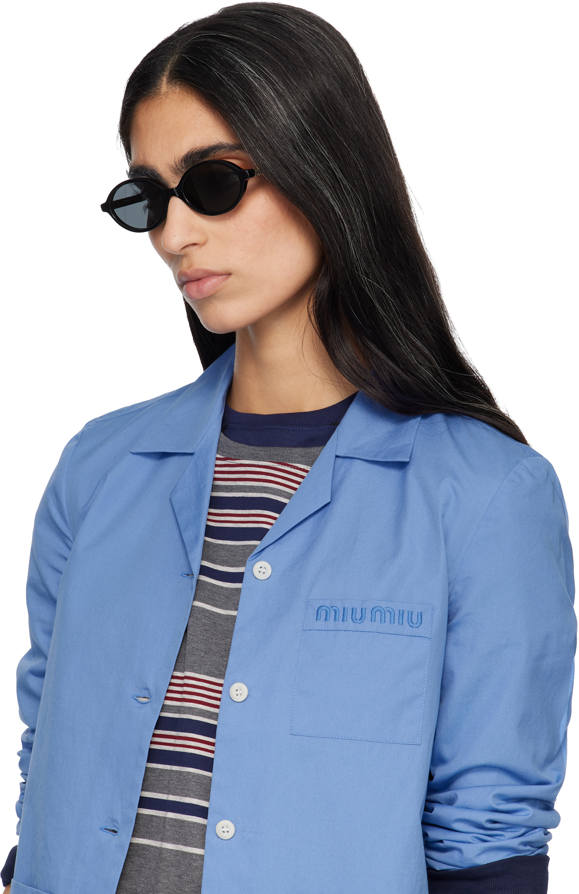 Miu Miu Eyewear: Black Miu Regard Sunglasses | SSENSE