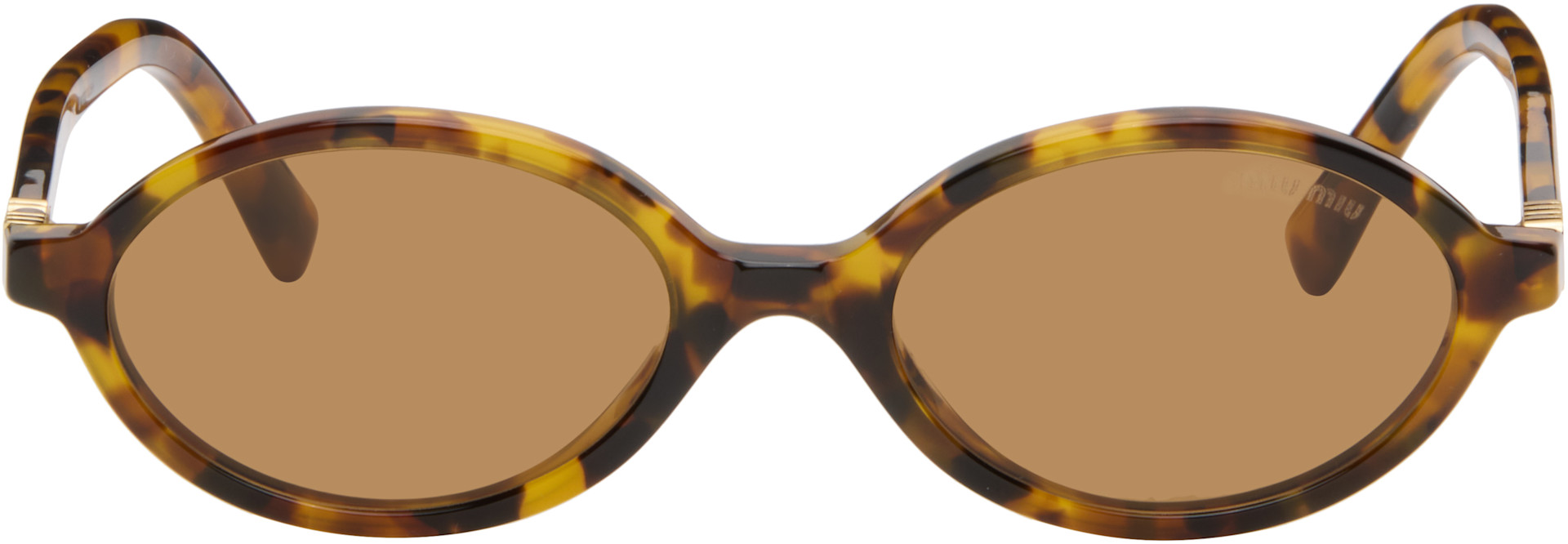 Miu Miu Eyewear: ブラウン Miu Regard サングラス | SSENSE 日本