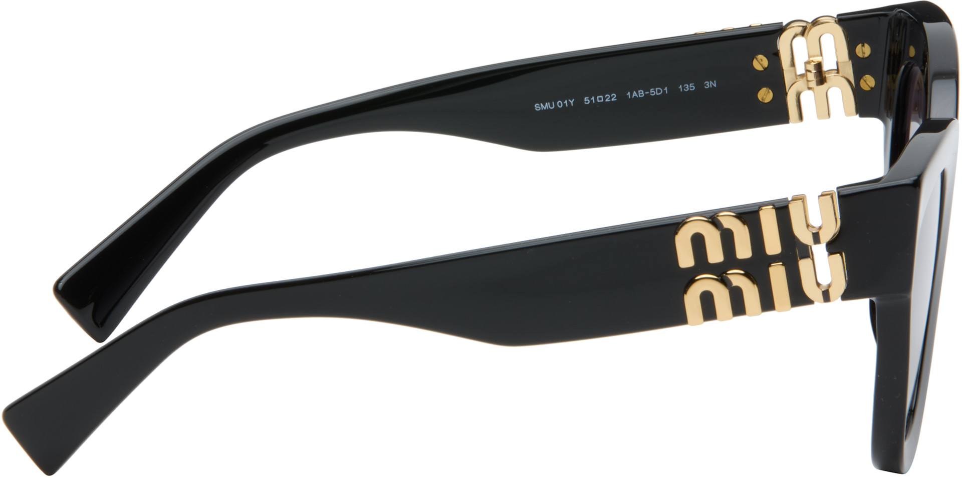 Miu Miu Eyewear: ブラック グラディエント キャットアイサングラス