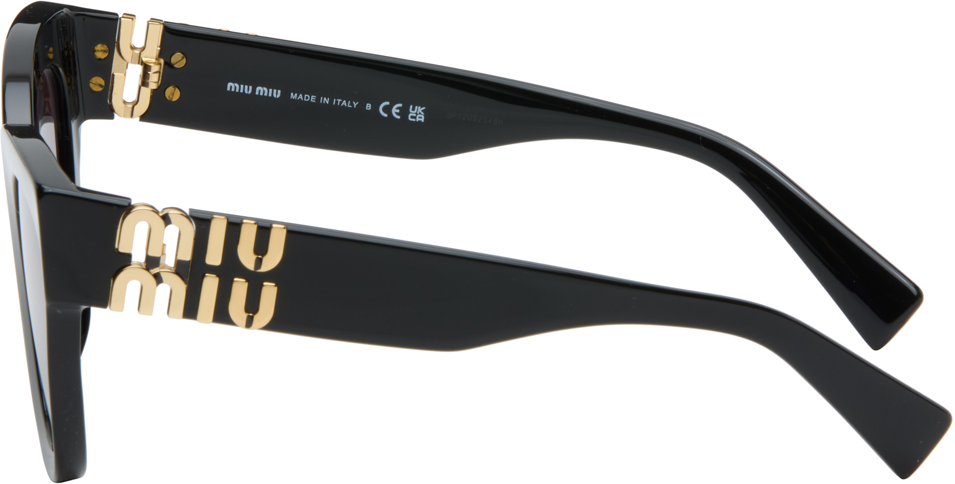 Miu Miu Eyewear: Black Cat-Eye Gradient Sunglasses | SSENSE