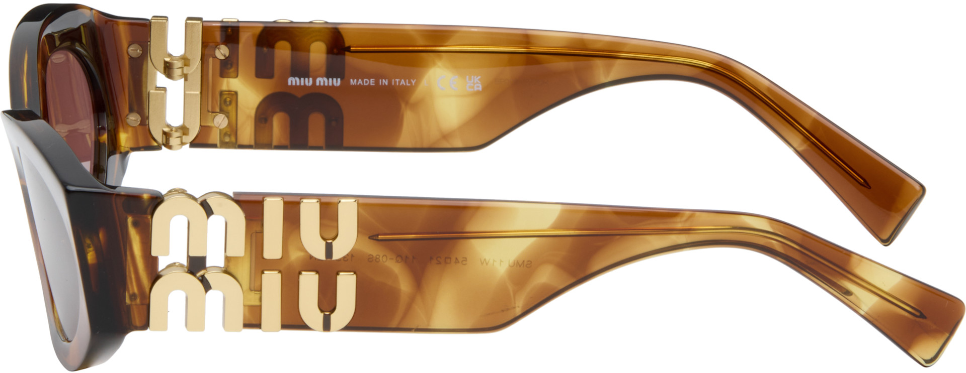 Miu Miu Eyewear: Brown Miu Glimpse Sunglasses | SSENSE Canada