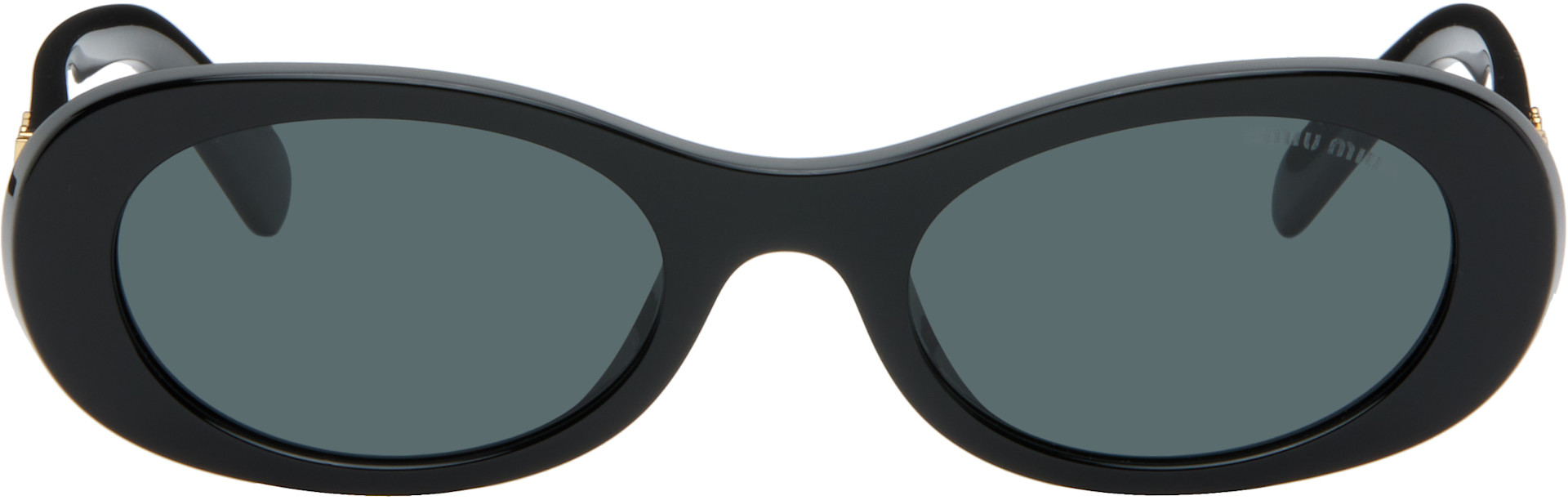 Miu Miu Eyewear: ブラック Miu Glimpse サングラス | SSENSE 日本
