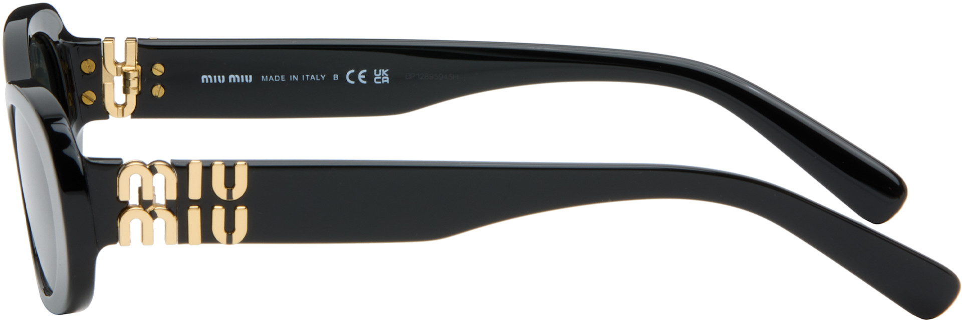 Miu Miu Eyewear: ブラック Miu Glimpse サングラス | SSENSE 日本