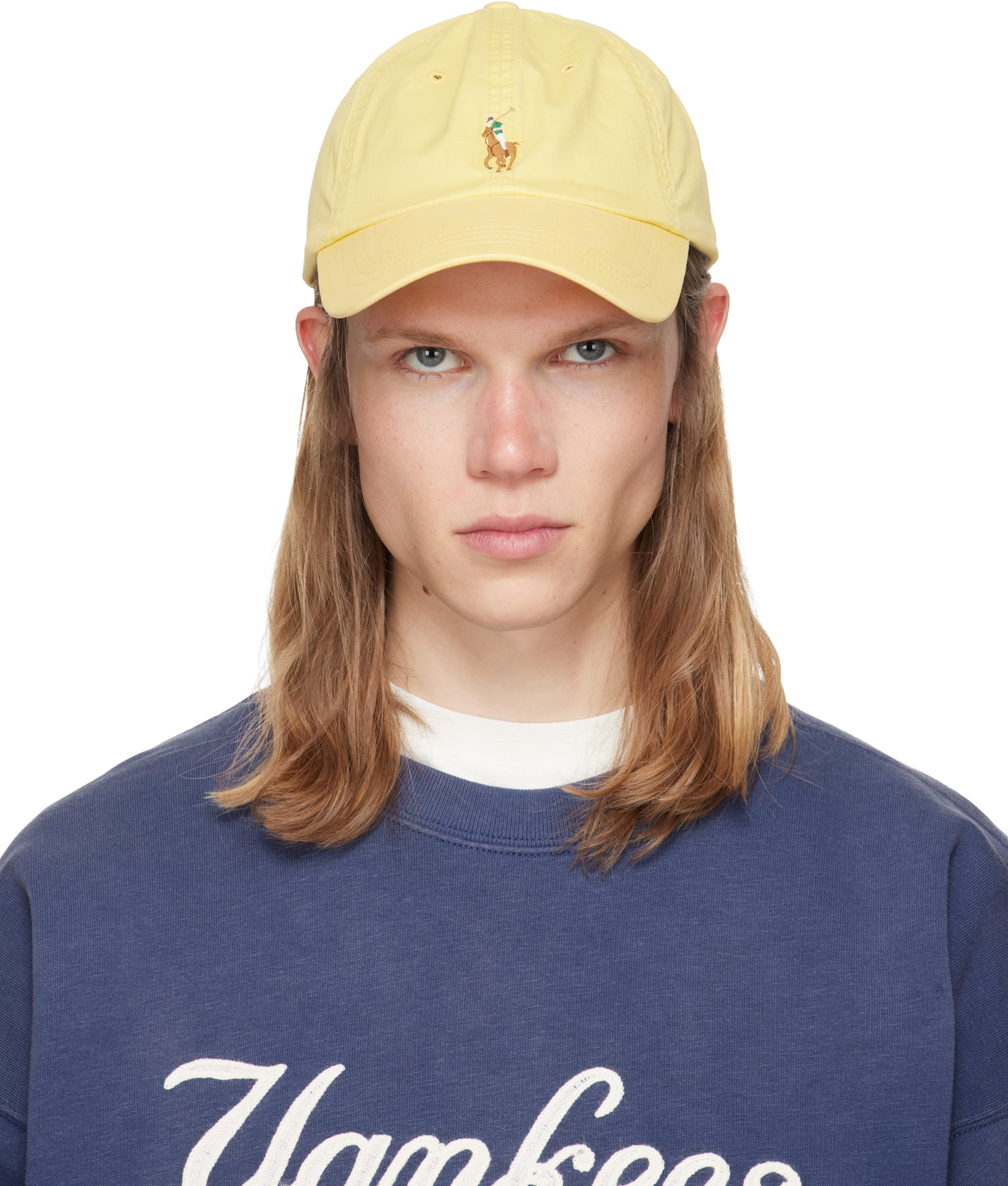 Polo Ralph Lauren: Yellow Stretch-Cotton Twill Ball Cap | SSENSE