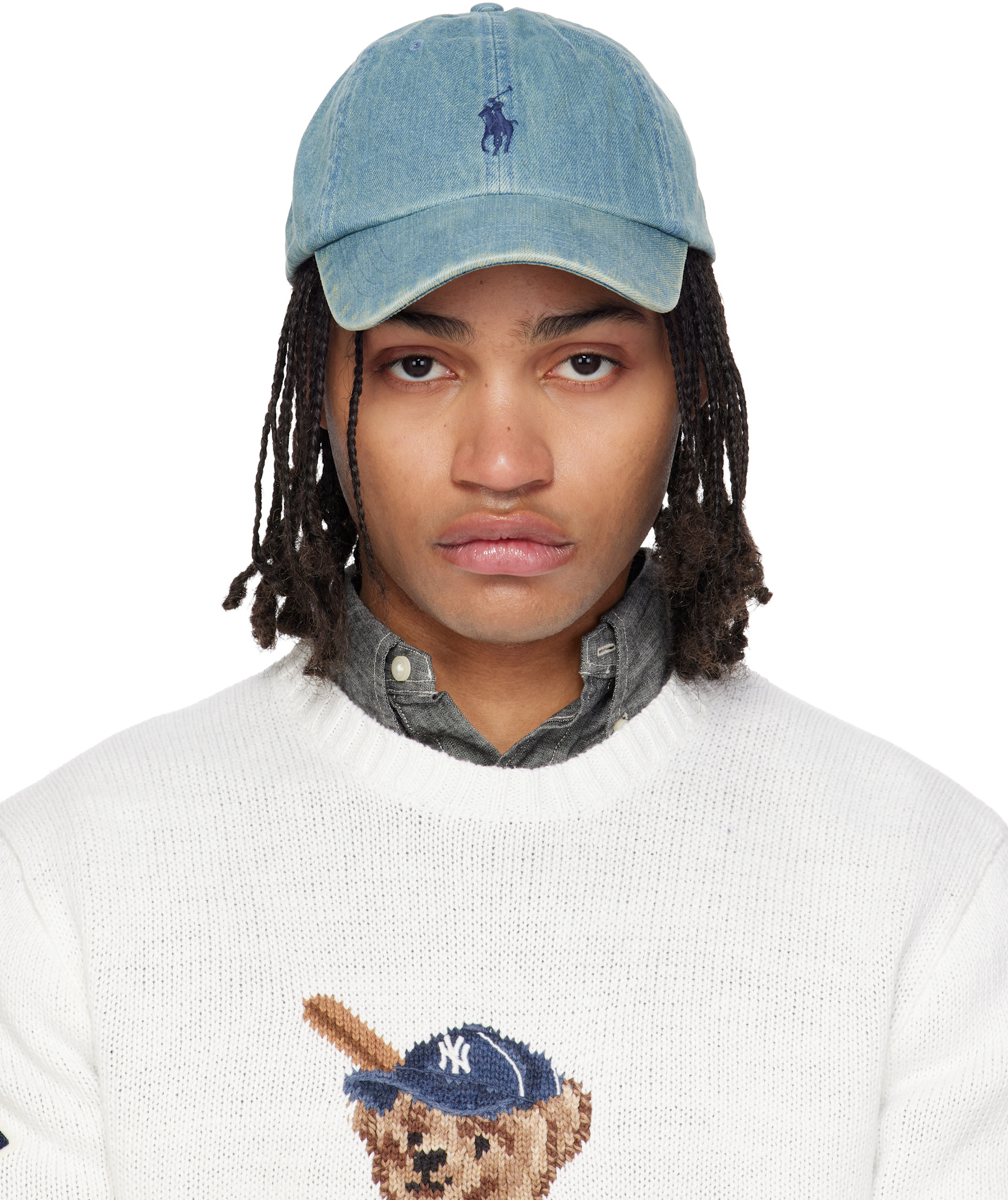 Polo Ralph Lauren: Blue Indigo Denim Ball Cap | SSENSE Canada