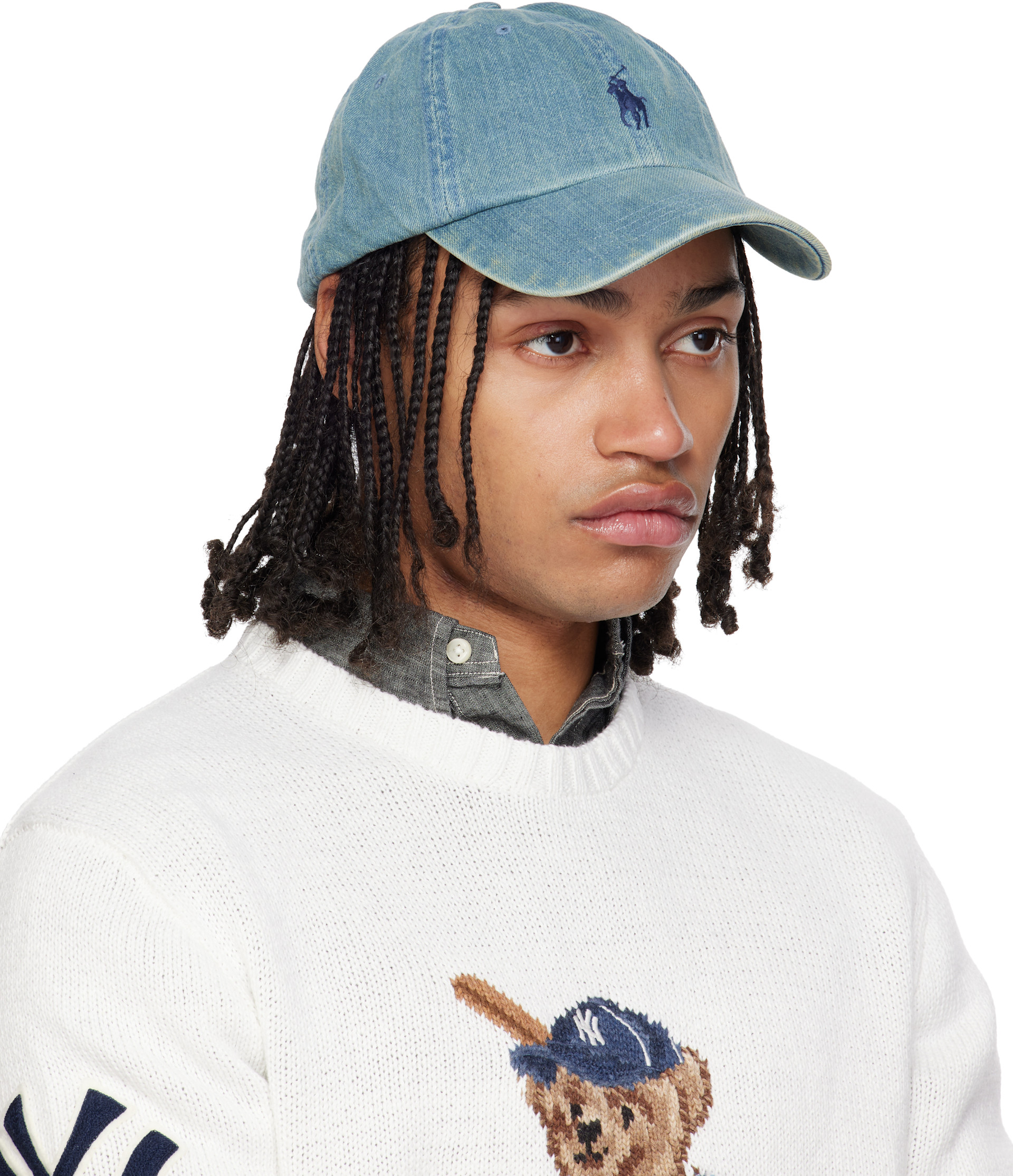 Polo Ralph Lauren: Blue Indigo Denim Ball Cap | SSENSE