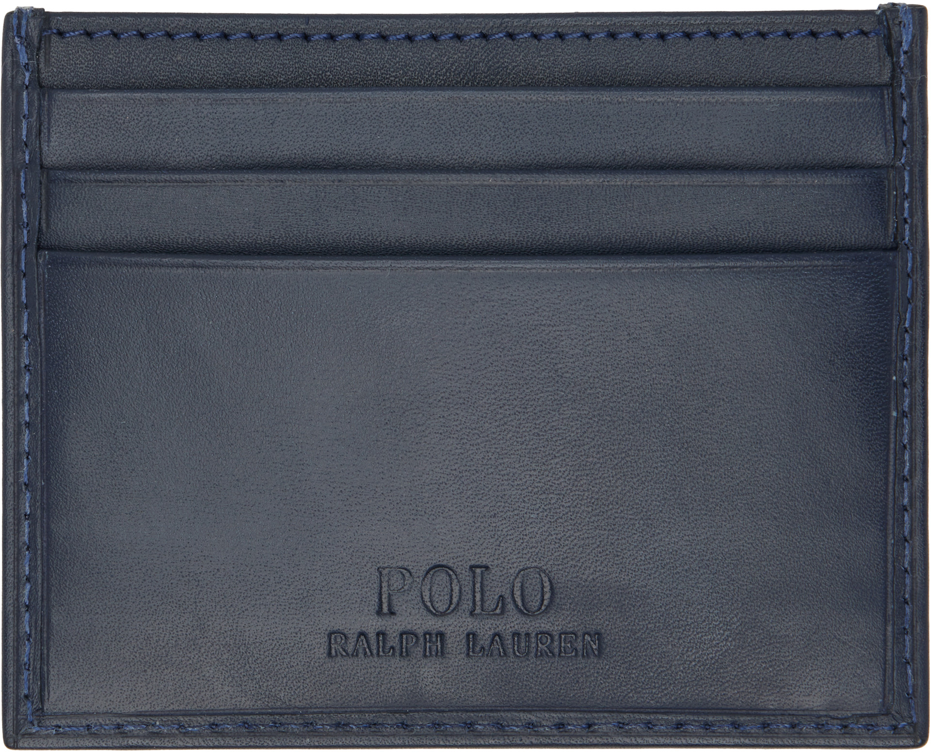 Polo Ralph Lauren: ネイビー Polo ベア レザー カードケース | SSENSE