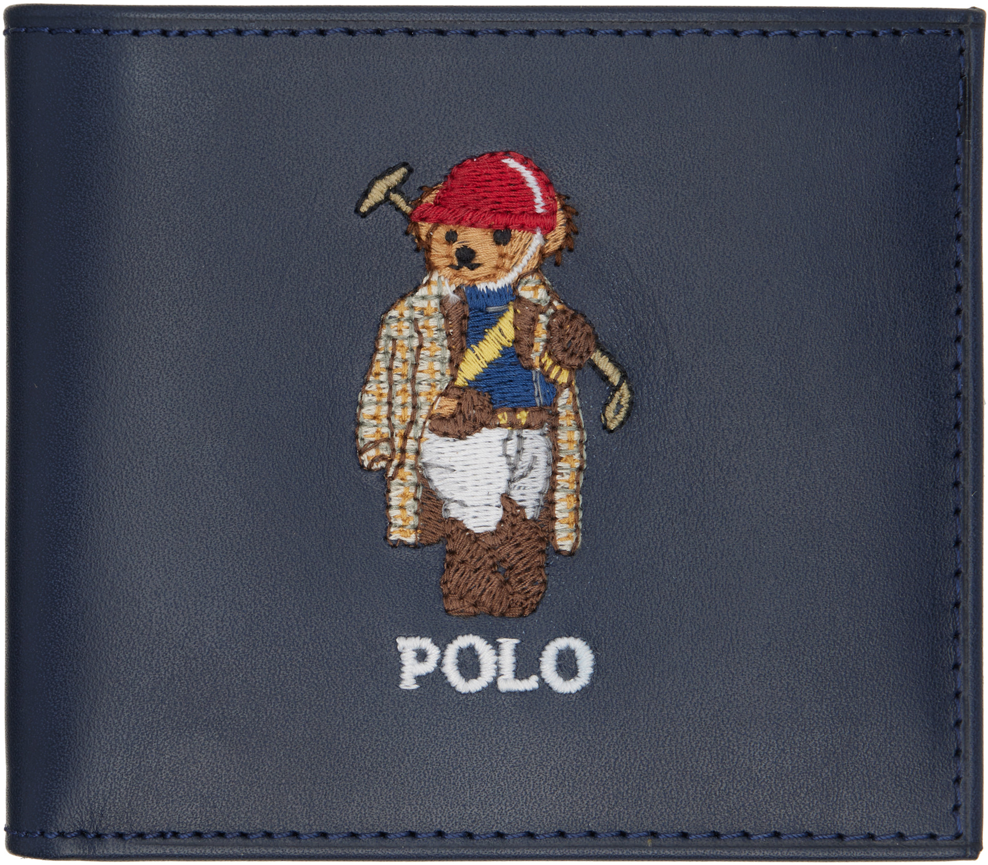 Polo Ralph Lauren: ネイビー Polo ベア レザー 札入れ | SSENSE 日本