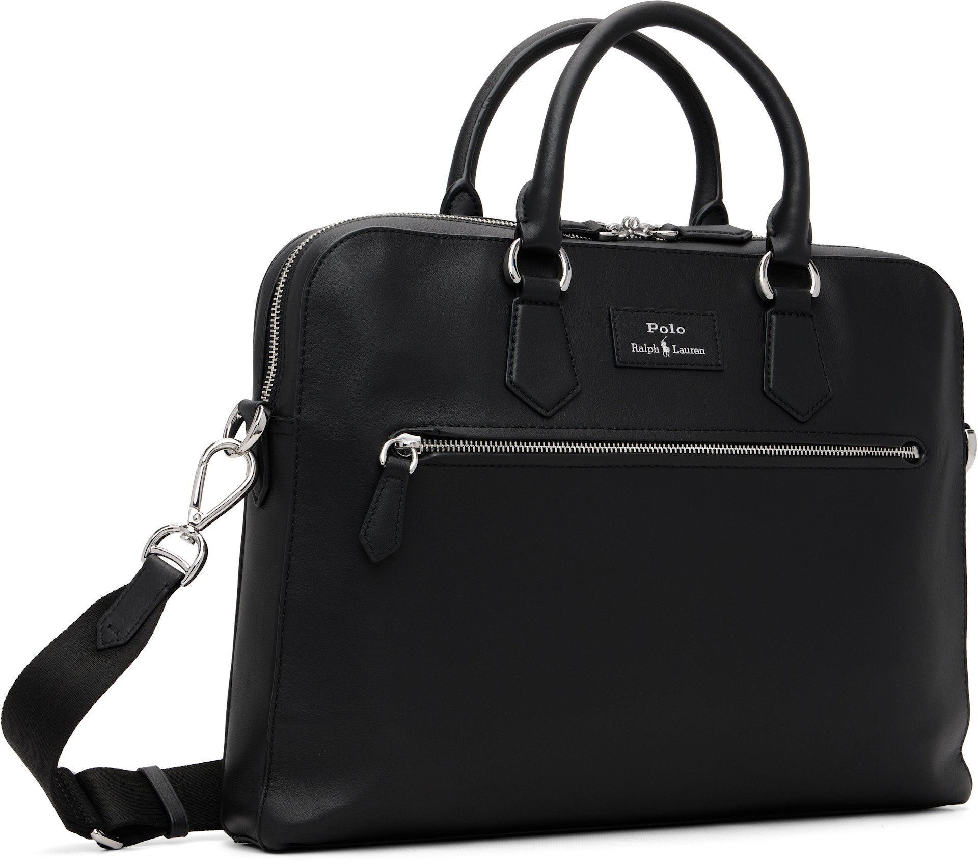 Polo Ralph Lauren: ブラック Commuter スムースレザー ブリーフケース