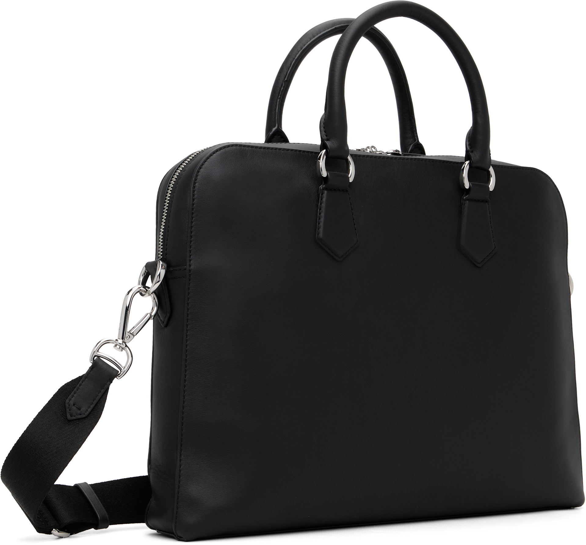 Polo Ralph Lauren: ブラック Commuter スムースレザー ブリーフケース