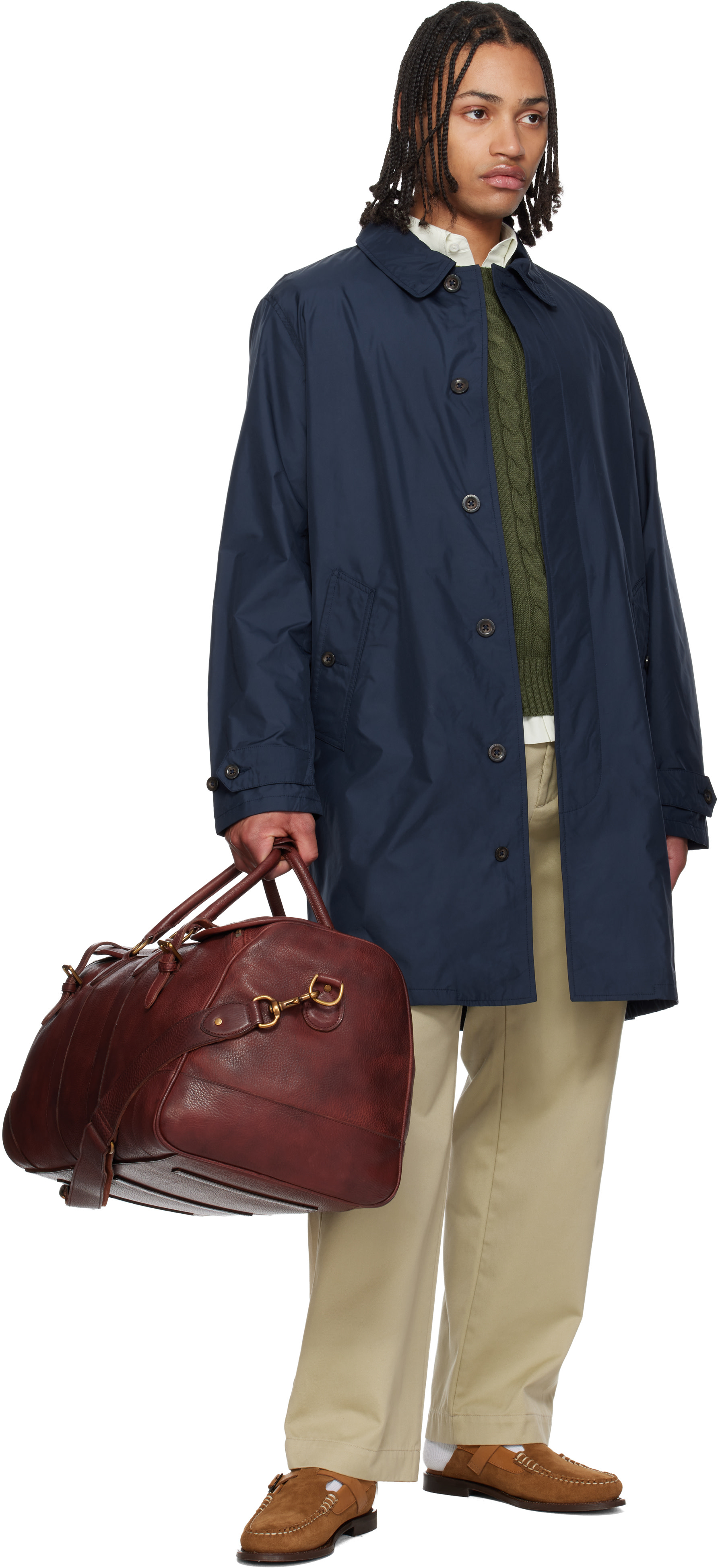 RALPH LAUREN ダッフルバッグ ２ウェイ 大容量【横幅54】 Polo Ralph Lauren: タン Heritage レザー ダッフルバッグ | SSENSE 日本