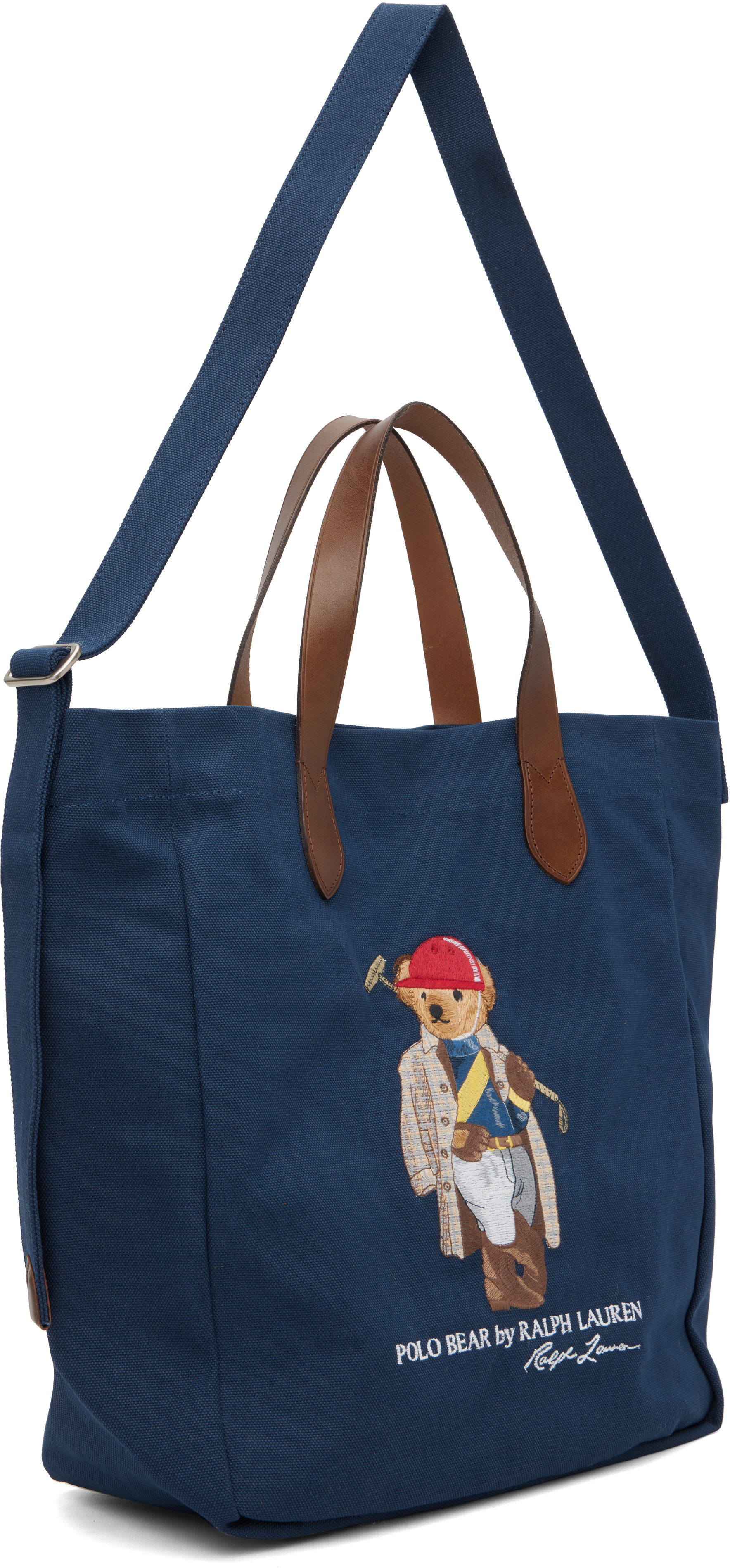 Polo Ralph Lauren: ネイビー Shopper Polo ベア キャンバス トート