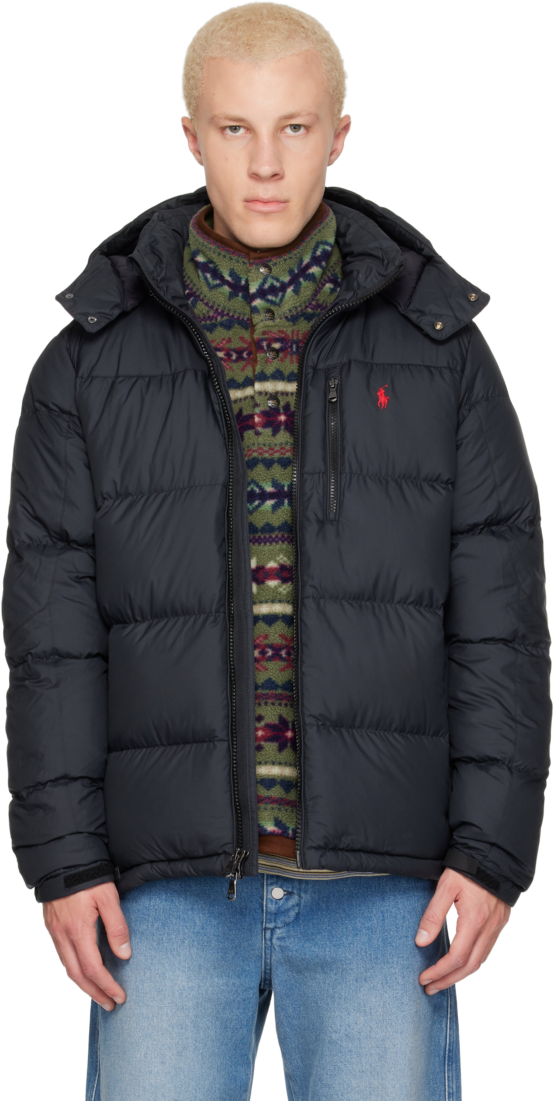 Polo Ralph Lauren - 블랙 더 고햄 다운 재킷