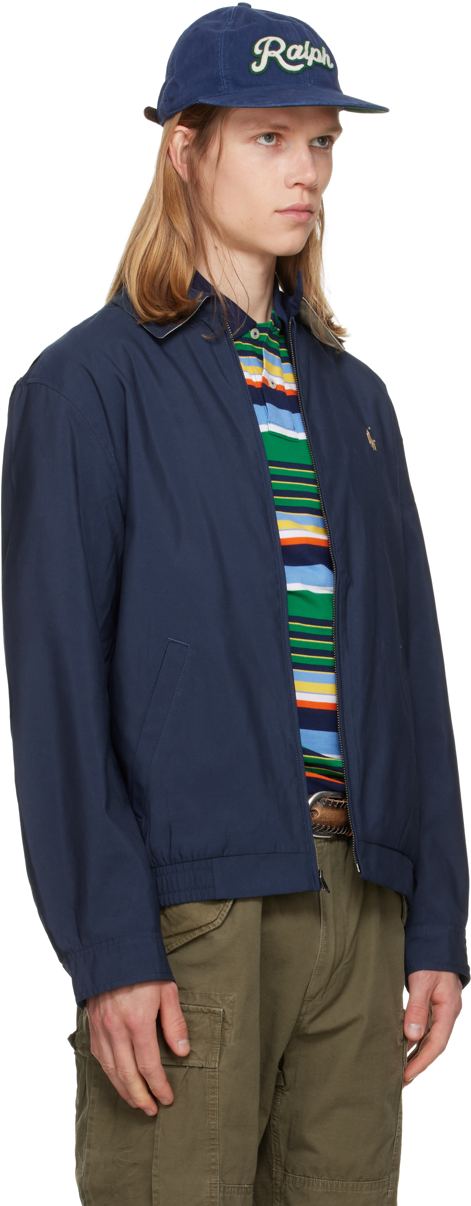 Polo by Ralph Lauren ネイビー ジャケット　スイングトップ Polo Ralph Lauren: ネイビー バイスイング ジャケット | SSENSE 日本