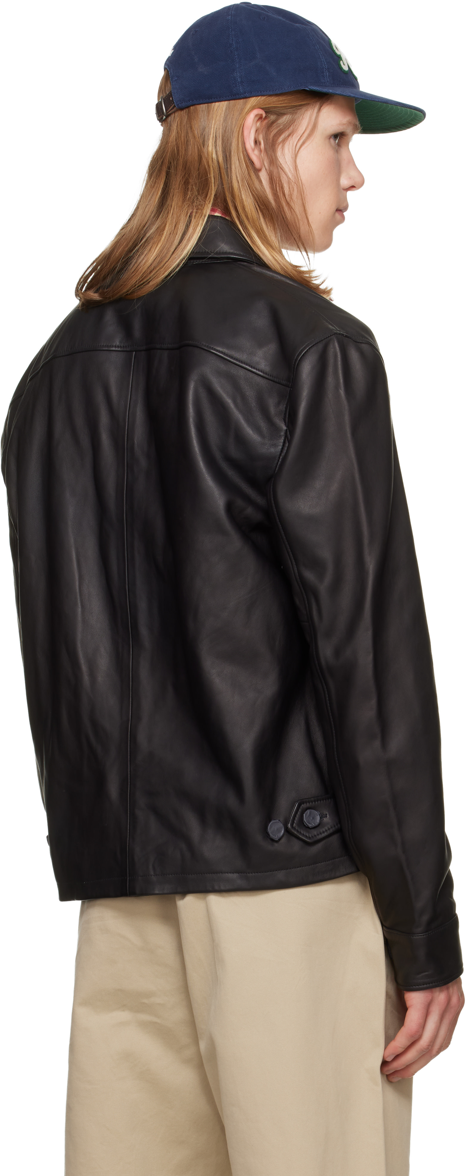 Polo Ralph Lauren: Black 'The Bayville' Leather Jacket | SSENSE