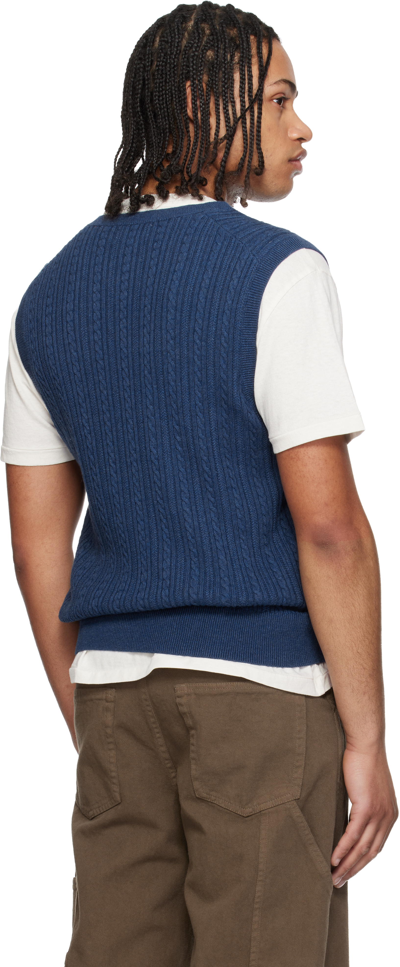 Polo Ralph Lauren: ネイビー Cable-Knit コットン ニットベスト