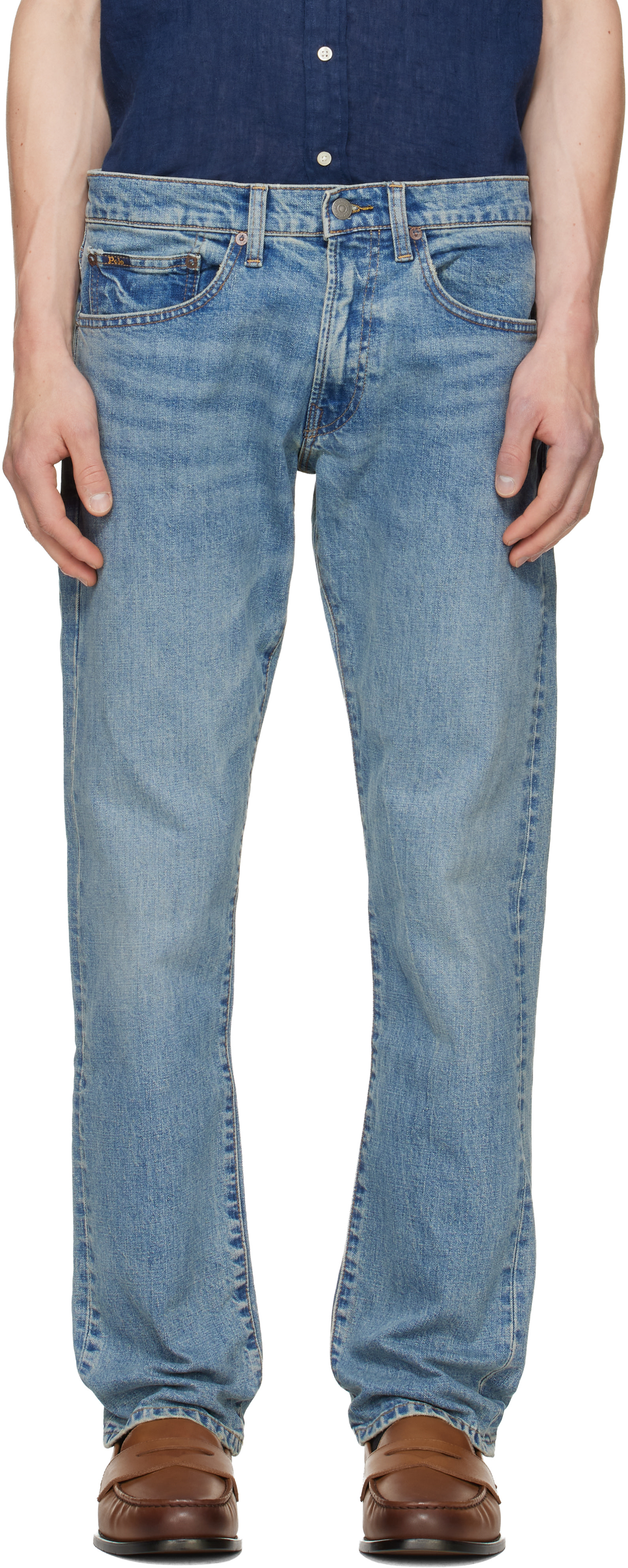 Polo Ralph Lauren: Blue Varick Slim Straight Stretch Jean | SSENSE