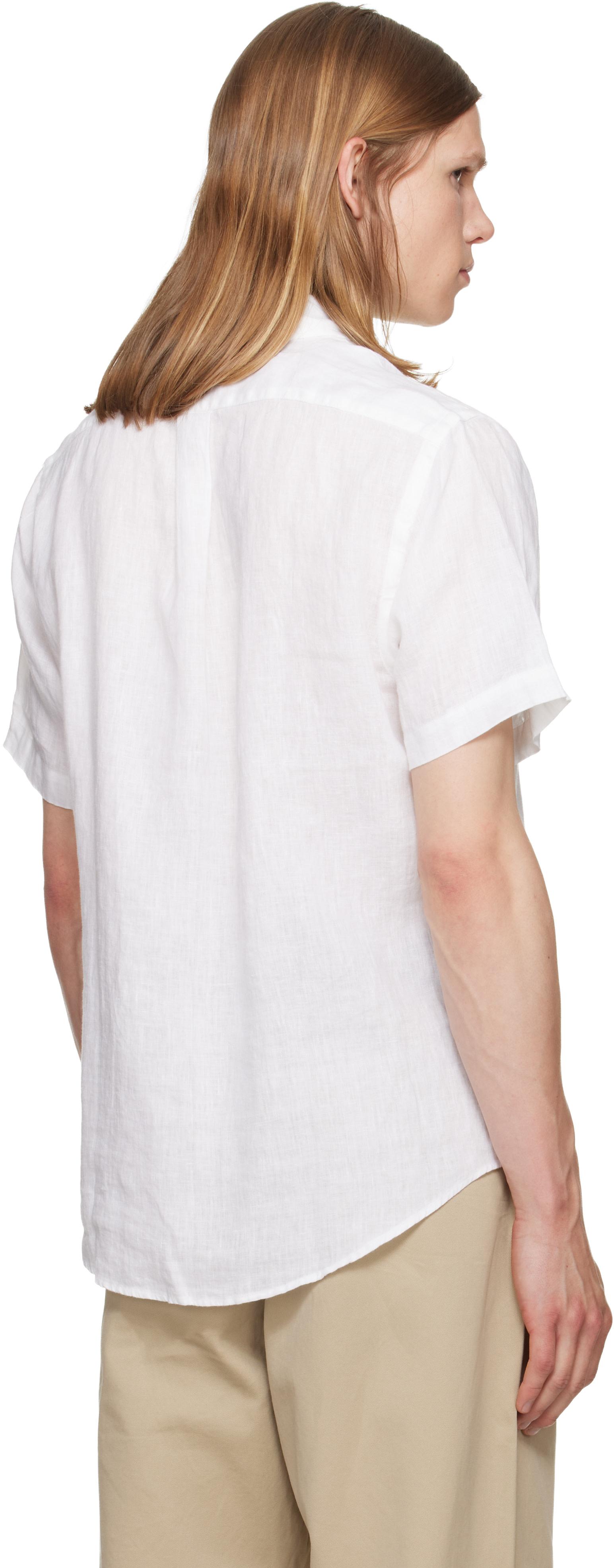 Polo Ralph Lauren: White Classic Fit Linen Shirt | SSENSE Canada