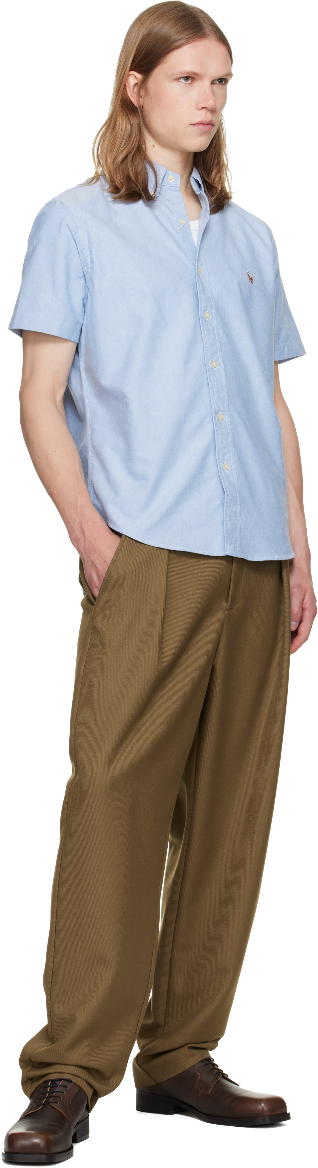 Polo Ralph Lauren: Blue Classic Fit Oxford Shirt | SSENSE