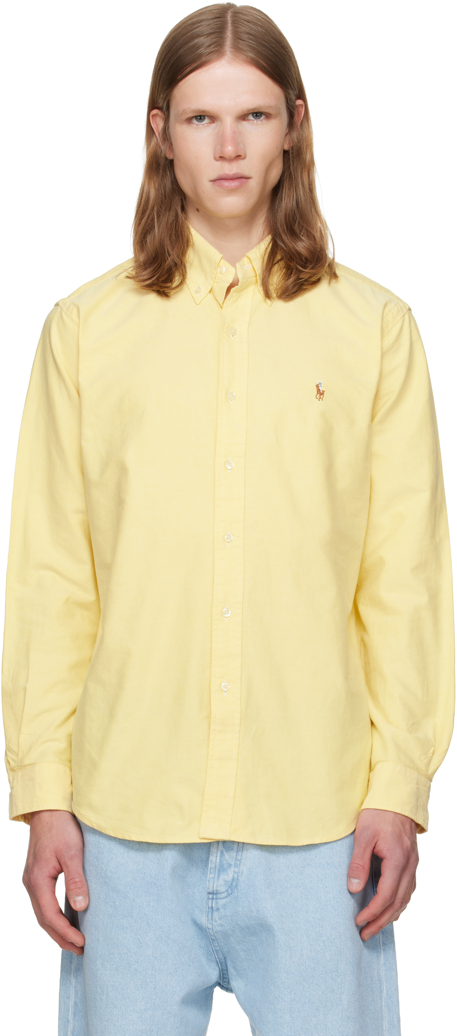 【shi】専用です。 Polo Ralph Lauren: Yellow 'The Iconic Oxford' Shirt | SSENSE Canada