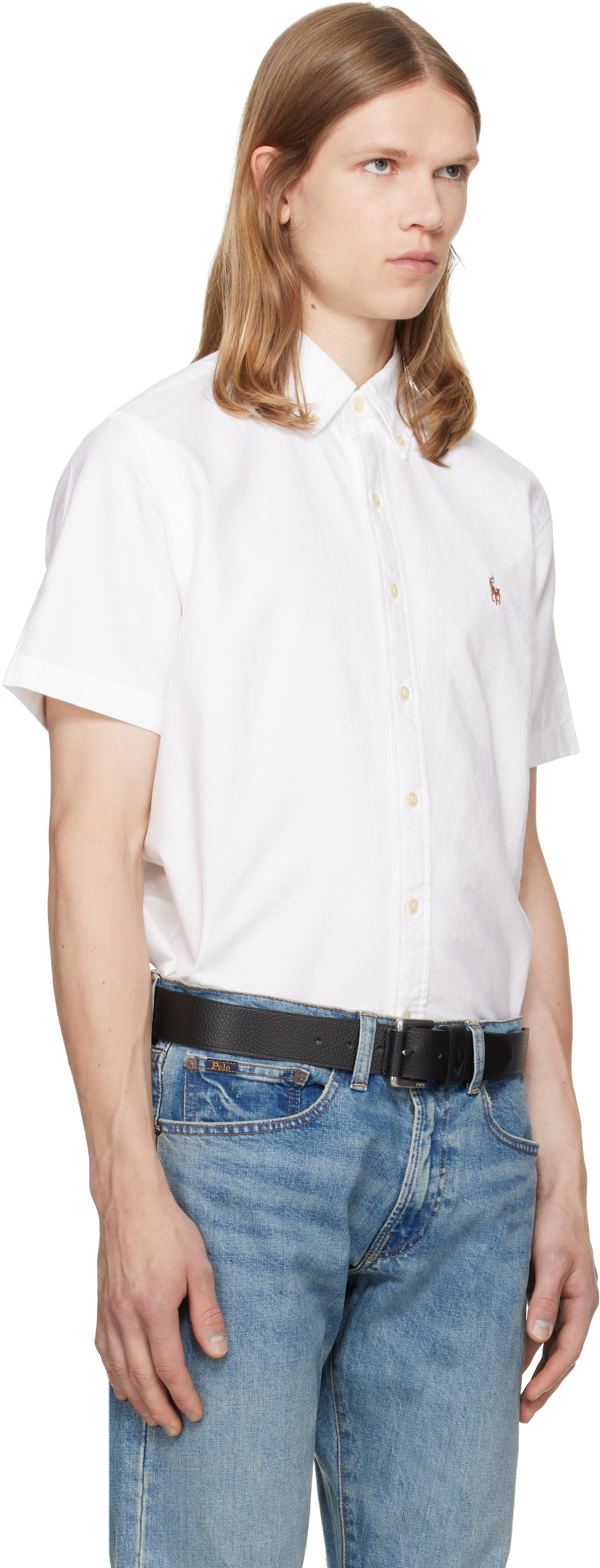 Polo Ralph Lauren: White Classic Fit Oxford Shirt | SSENSE