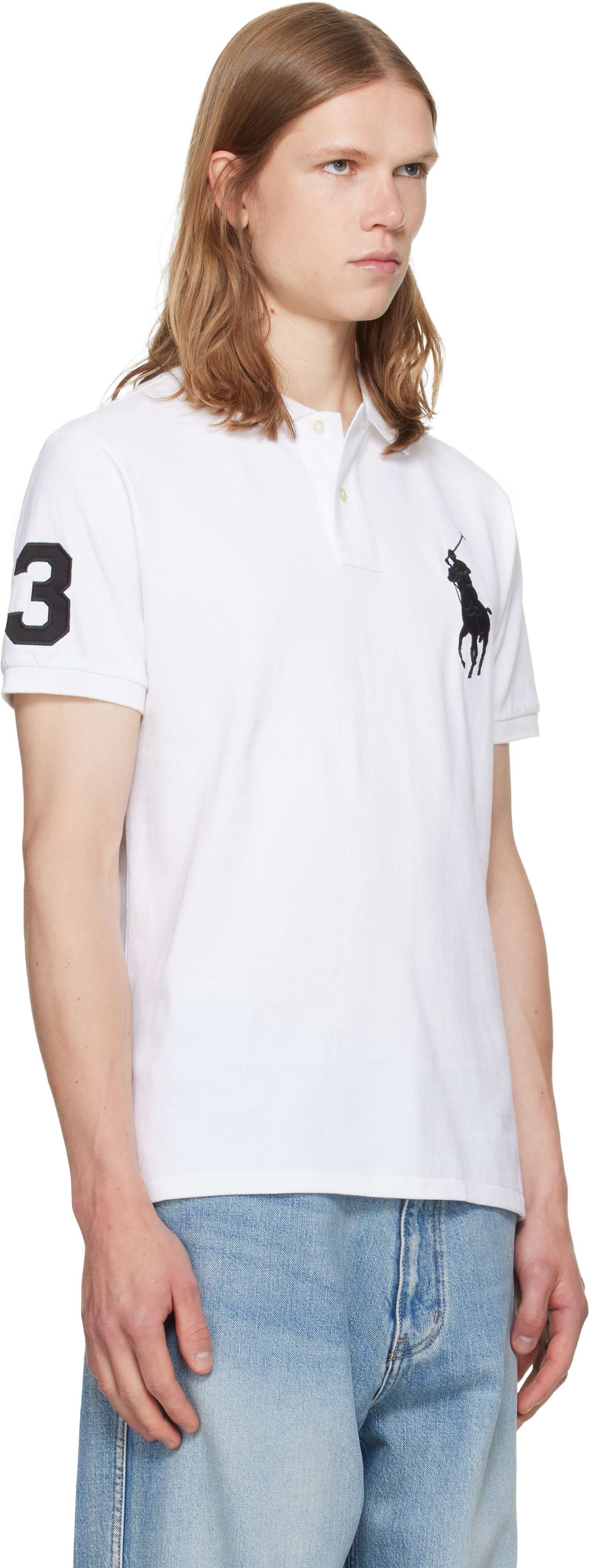 Polo Ralph Lauren: ホワイト Big Pony メッシュ ポロシャツ | SSENSE 日本