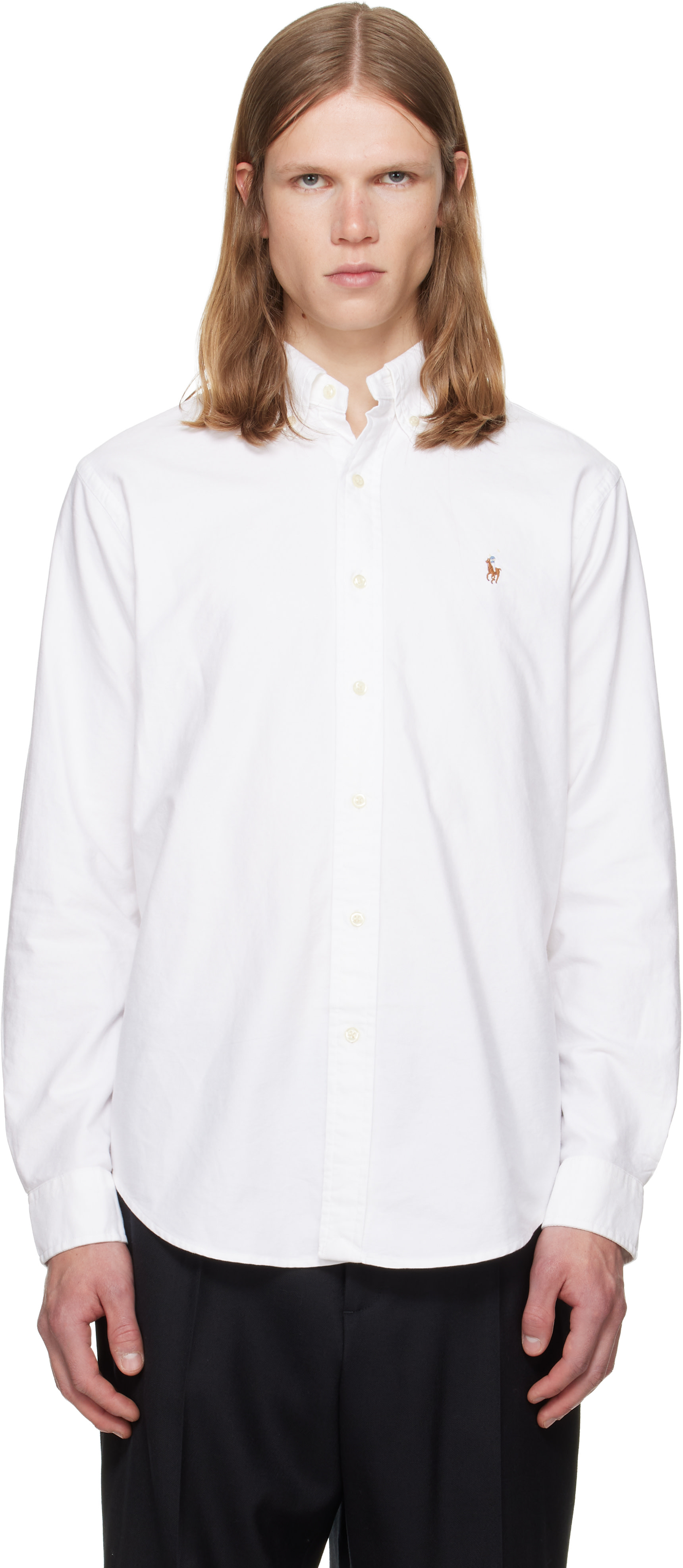 Polo Ralph Lauren: White 'The Iconic Oxford' Shirt | SSENSE Canada
