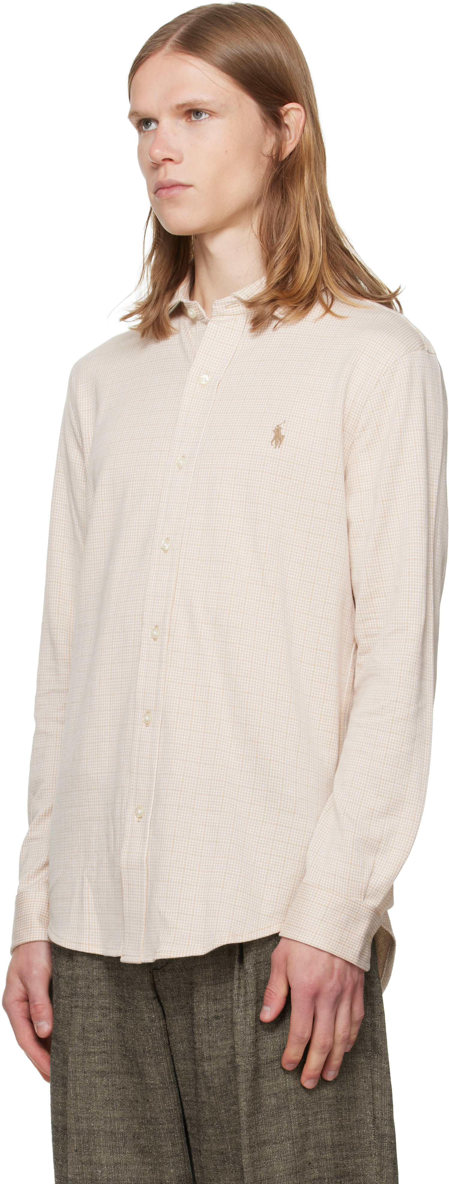 Polo Ralph Lauren: Beige Jersey Knit Long Sleeve Sport Shirt | SSENSE