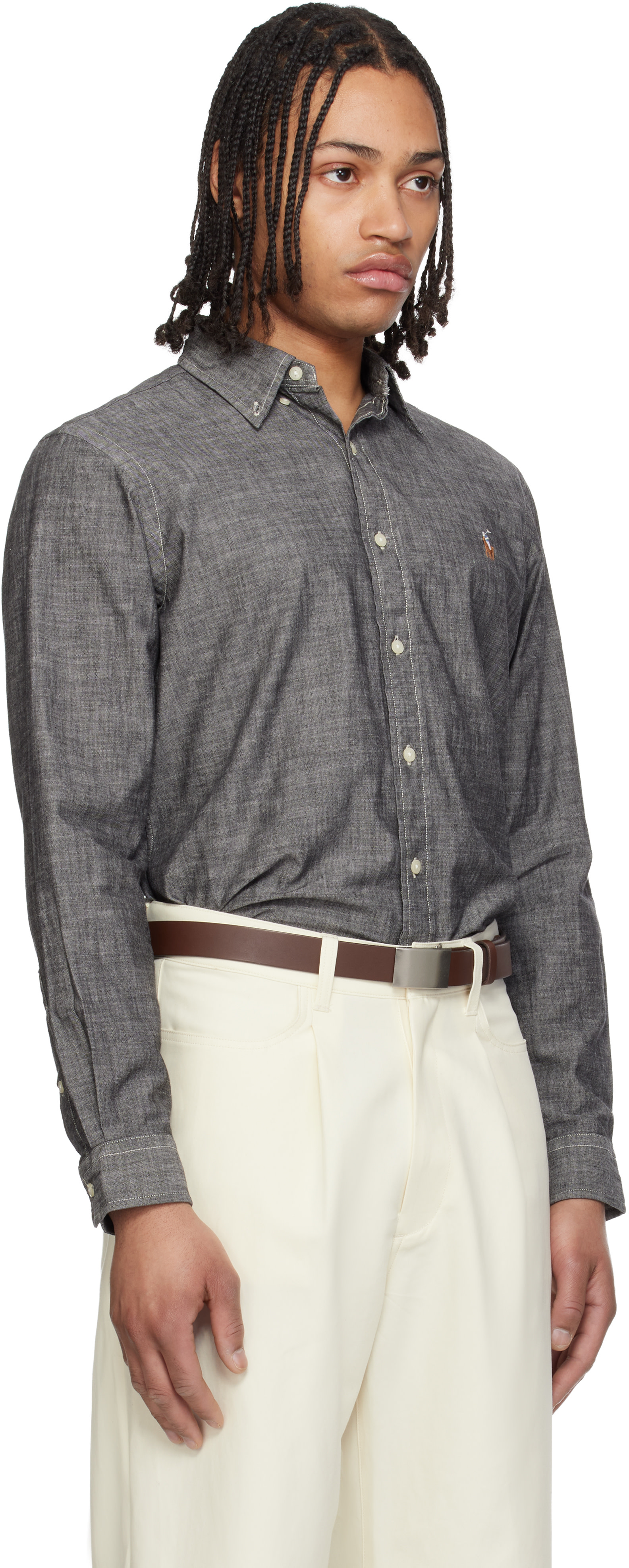 polo ralph lauren long sleeve dress shirt Classic Fit Mesh Long-Sleeve Polo Shirt