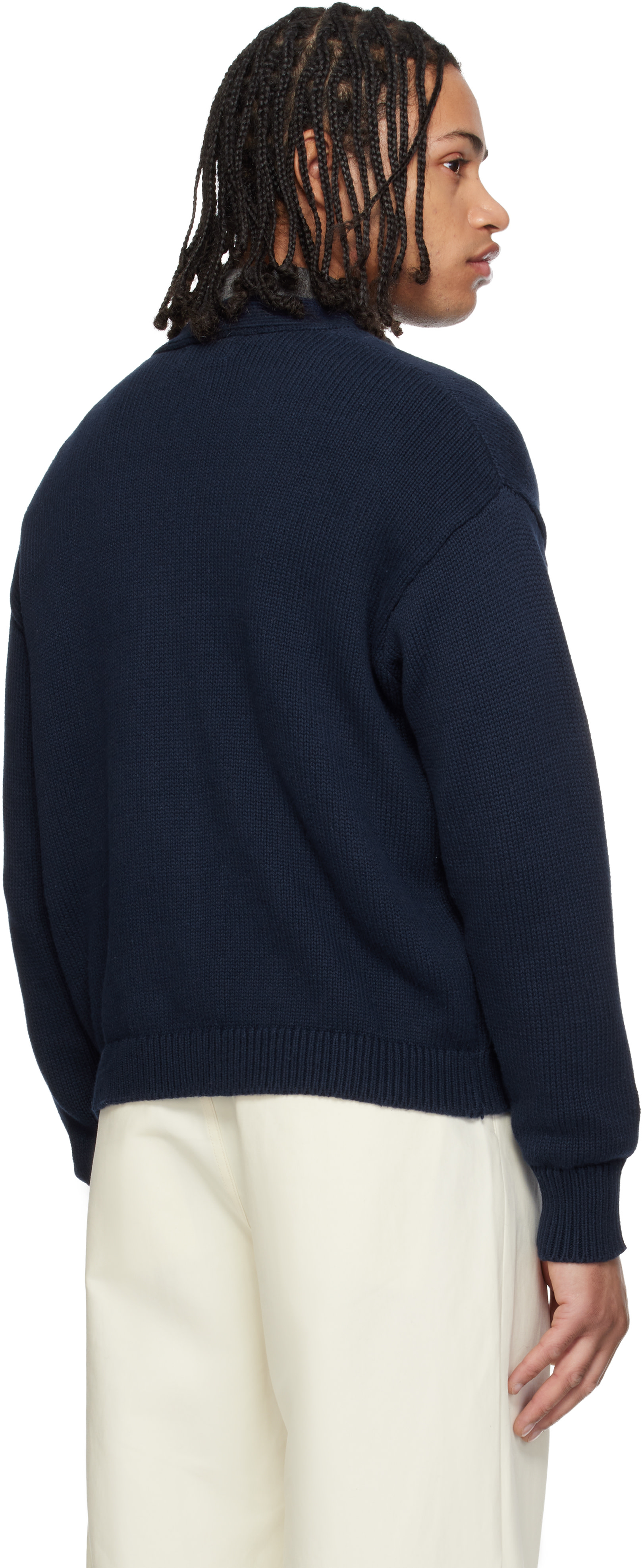 Polo Ralph Lauren: ネイビー コットン 長袖 カーディガン | SSENSE 日本