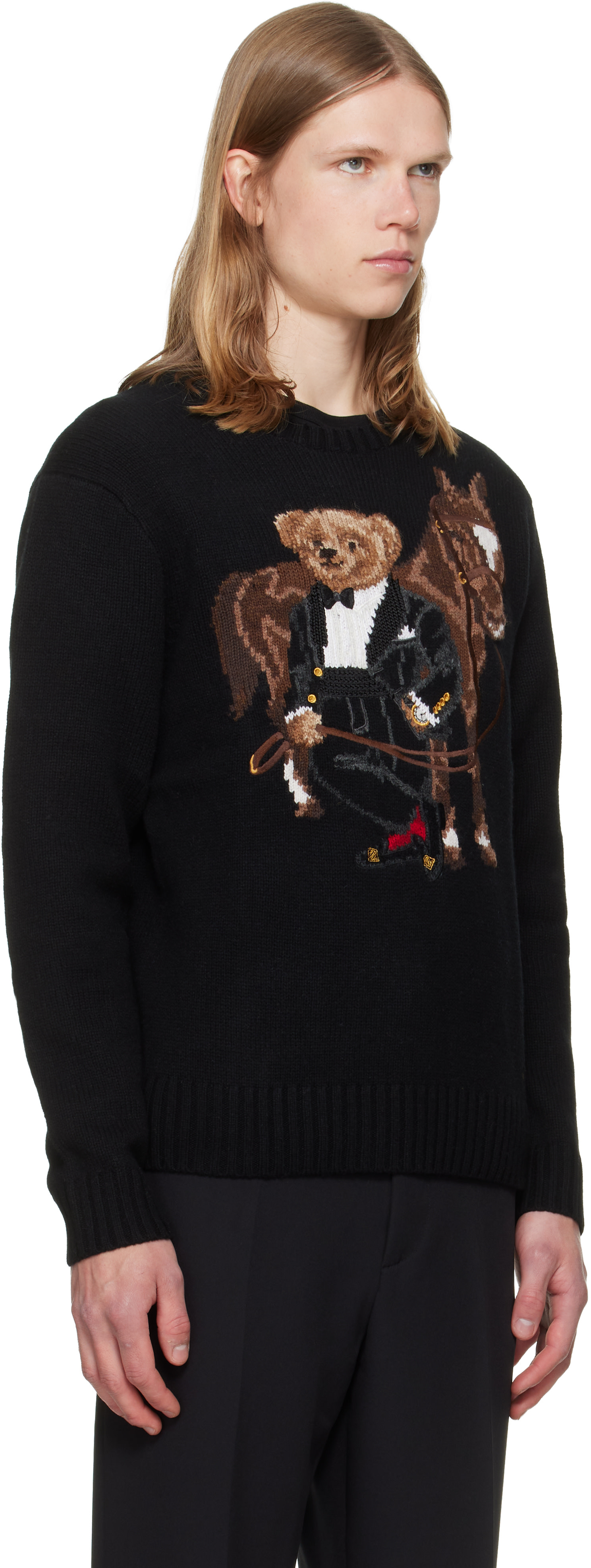 Polo Ralph Lauren - Pull noir à image à logo