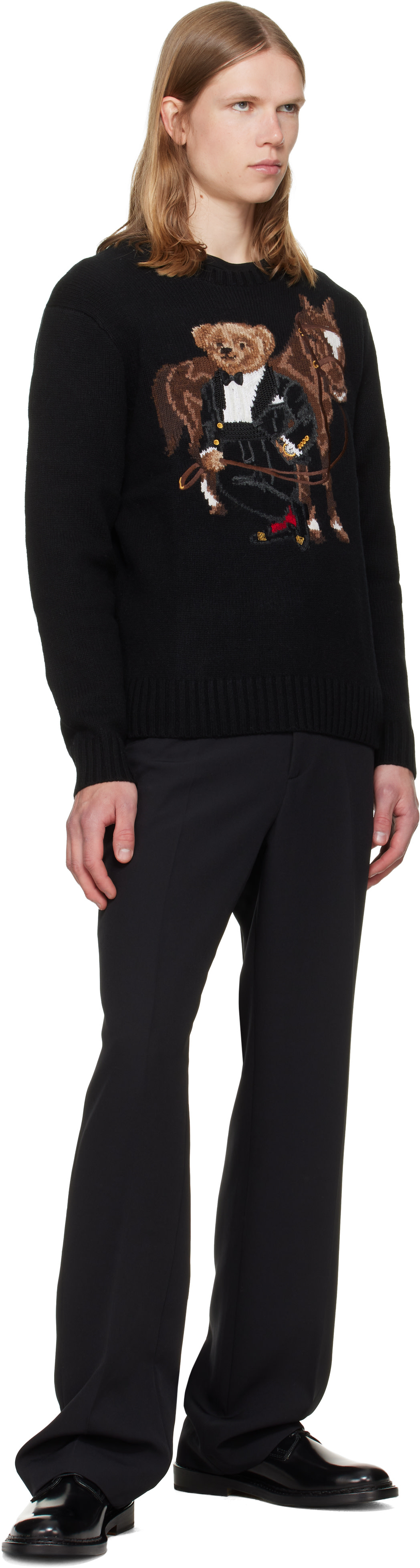 Polo Ralph Lauren - Pull noir à image à logo
